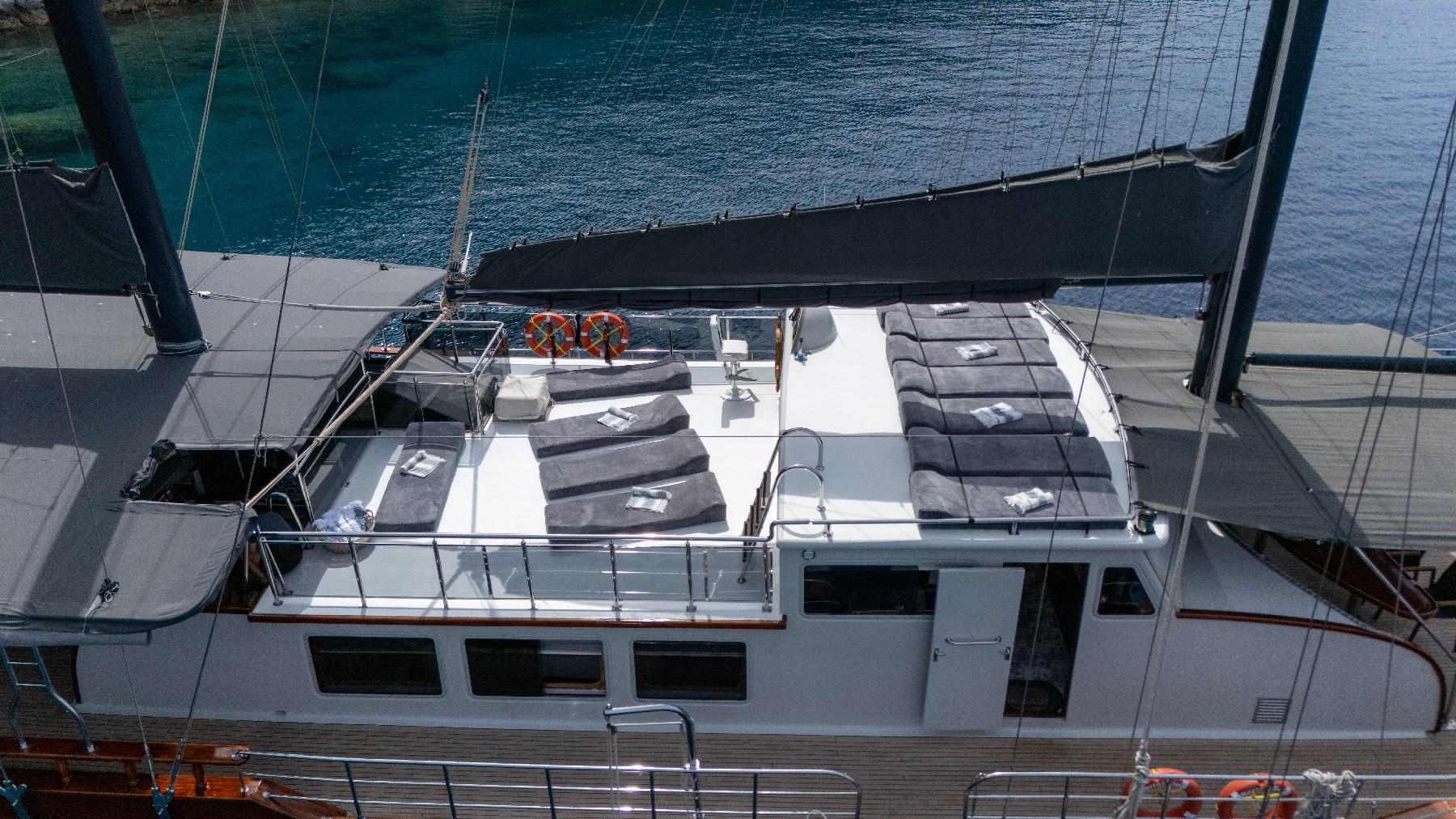 Berrak Su gulet exterior deck in Türkiye