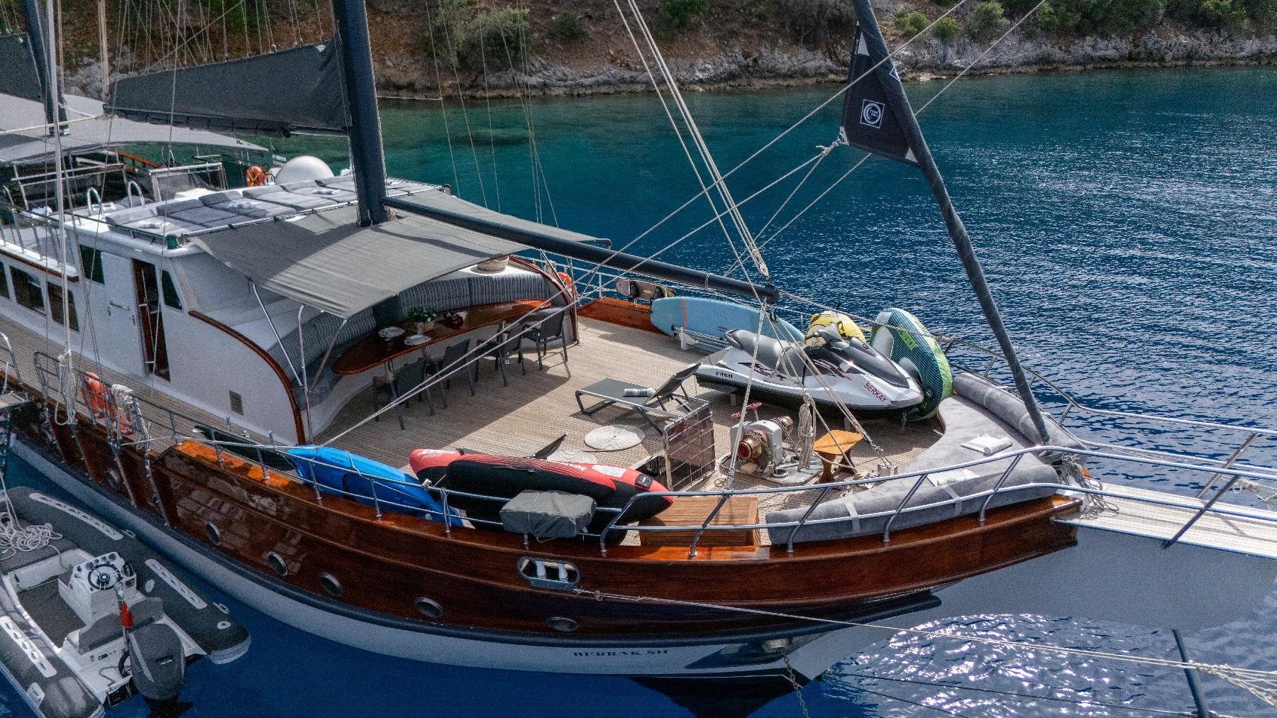 Berrak Su gulet exterior deck in Türkiye