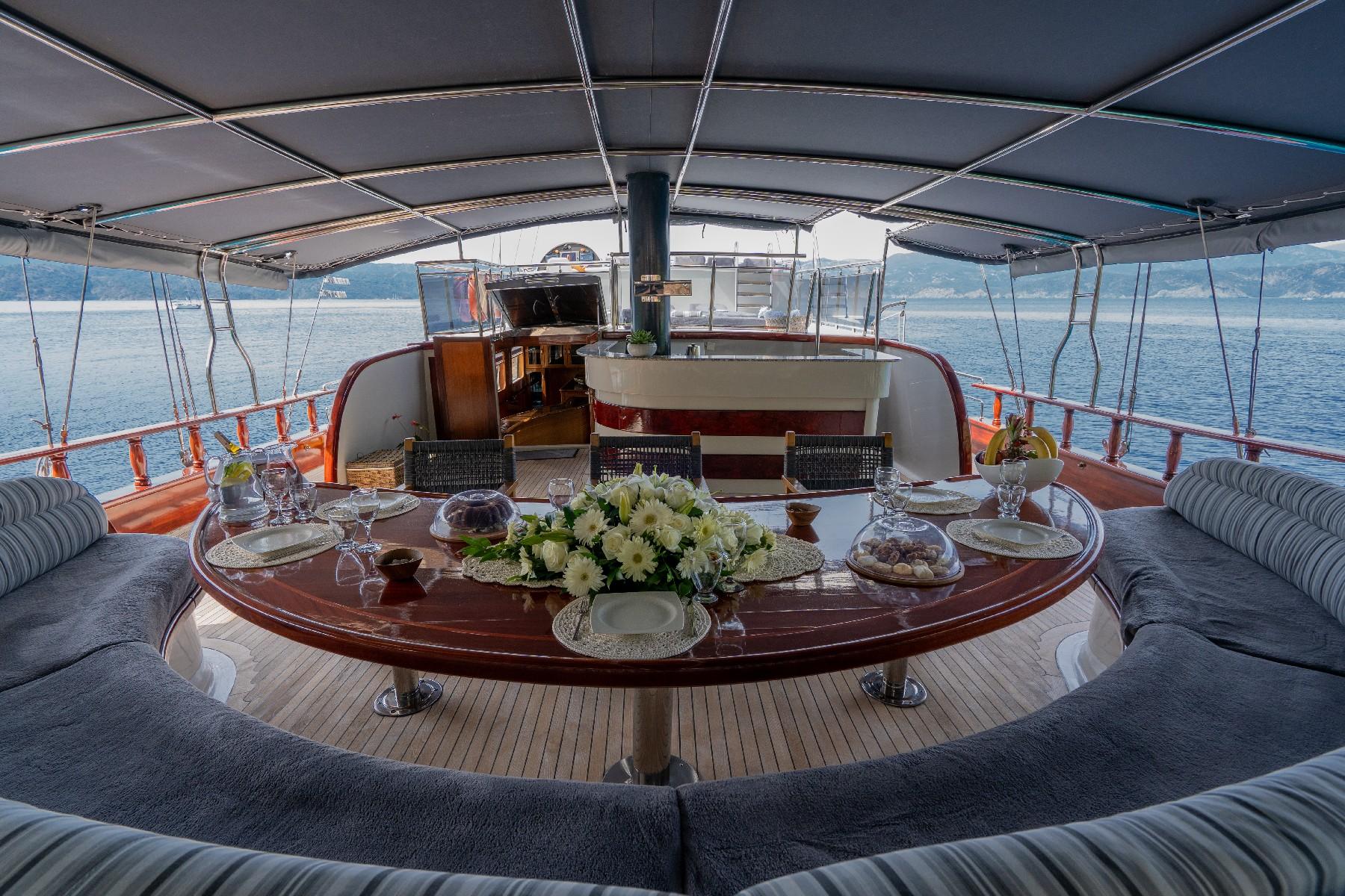 Berrak Su gulet amenities lifestyle dining in Türkiye