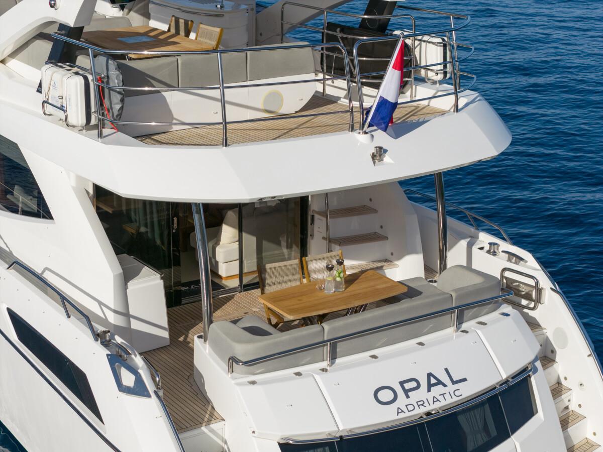 Opal Adriatic gulet amenities exterior deck in Croatia