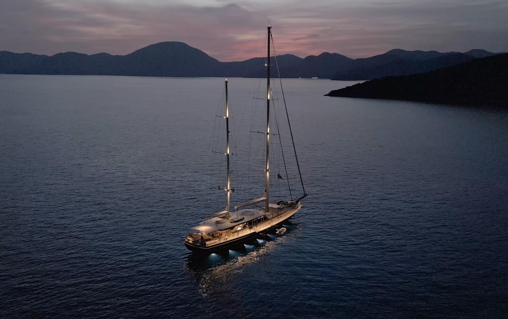 Daima gulet amenities aerial view in Türkiye