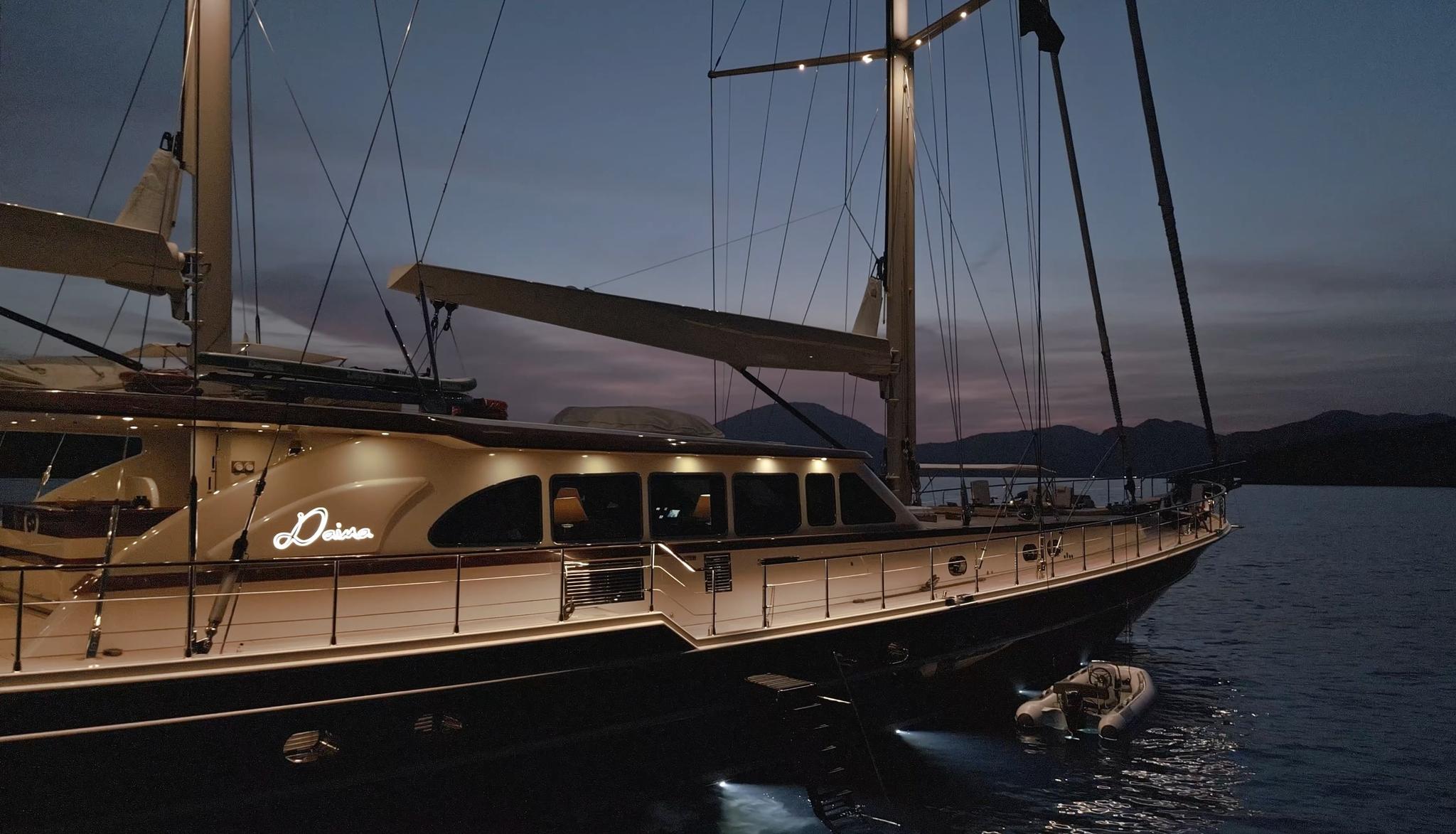 Daima gulet amenities aerial view in Türkiye