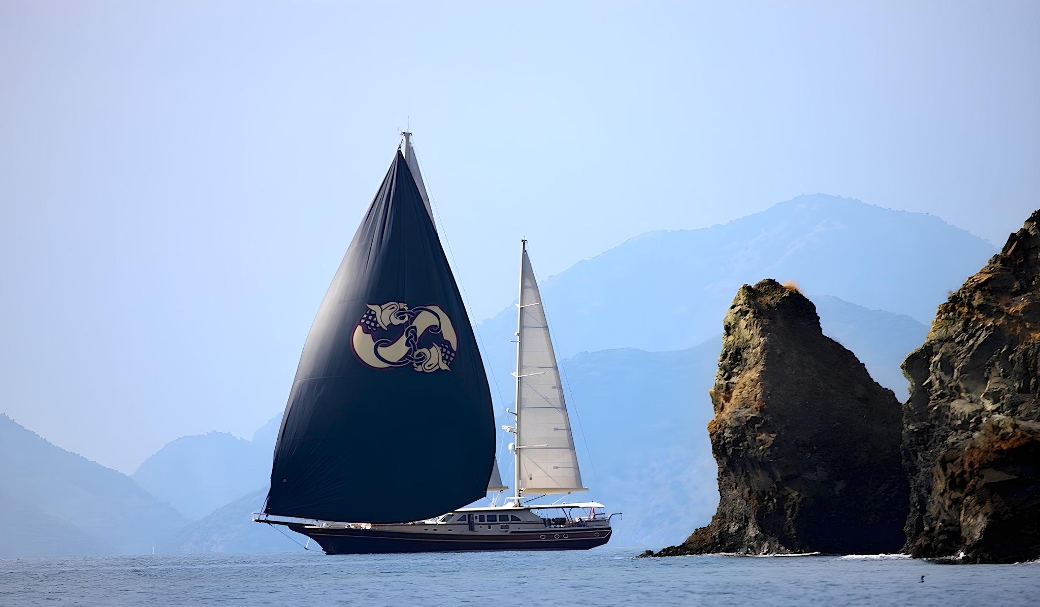Daima gulet amenities aerial view in Türkiye