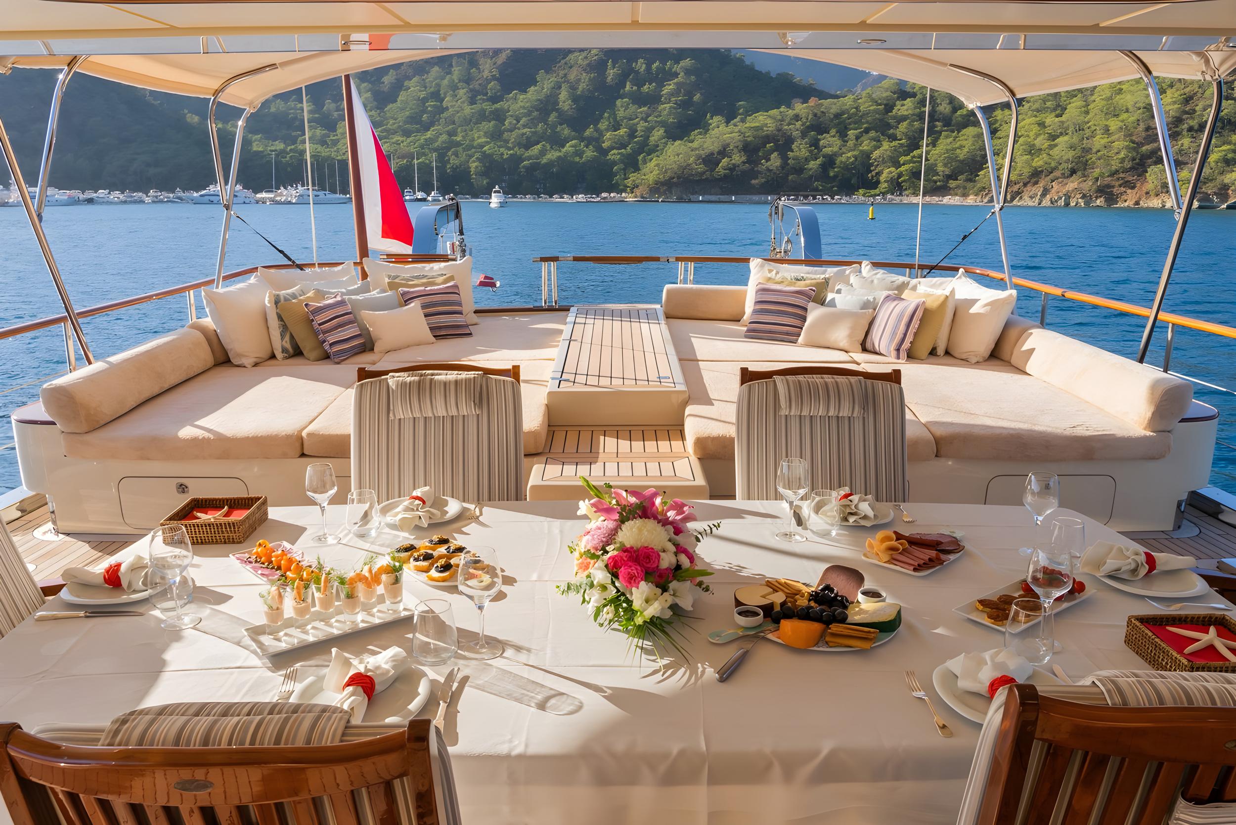Daima gulet amenities exterior deck in Türkiye