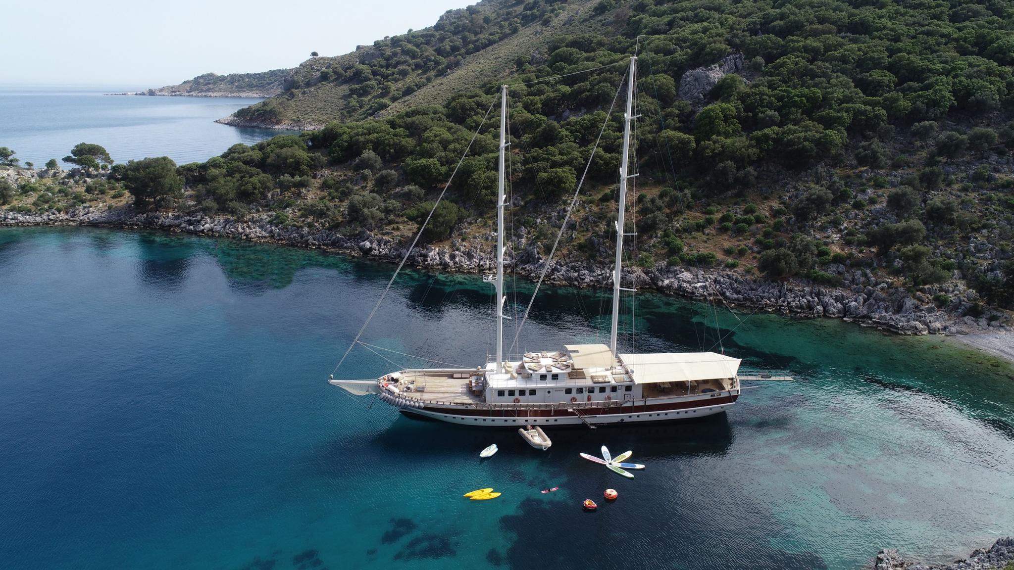 Tersane 8 gulet amenities aerial view in Türkiye