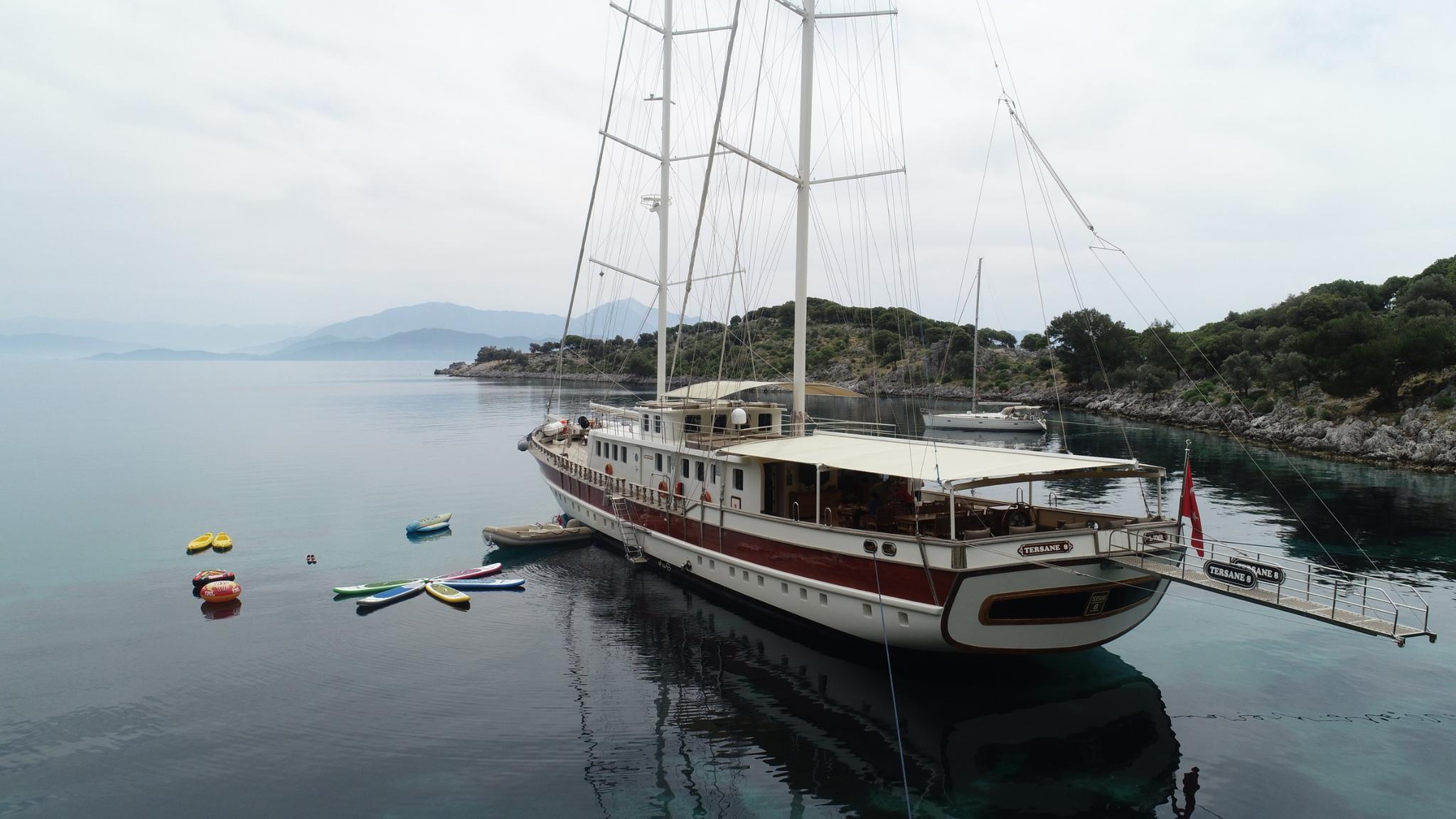Tersane 8 gulet amenities aerial view in Türkiye