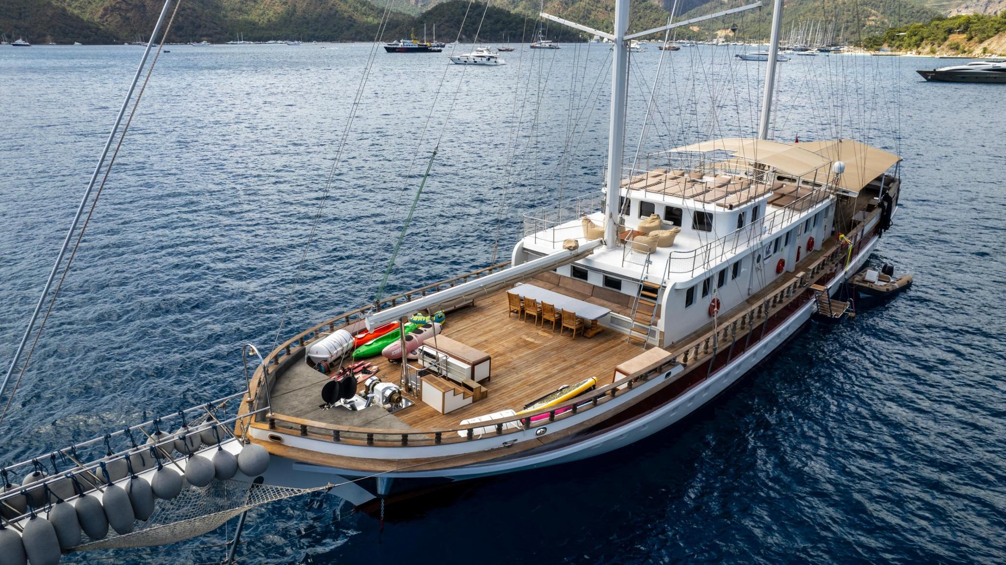 Tersane 8 gulet amenities aerial view in Türkiye