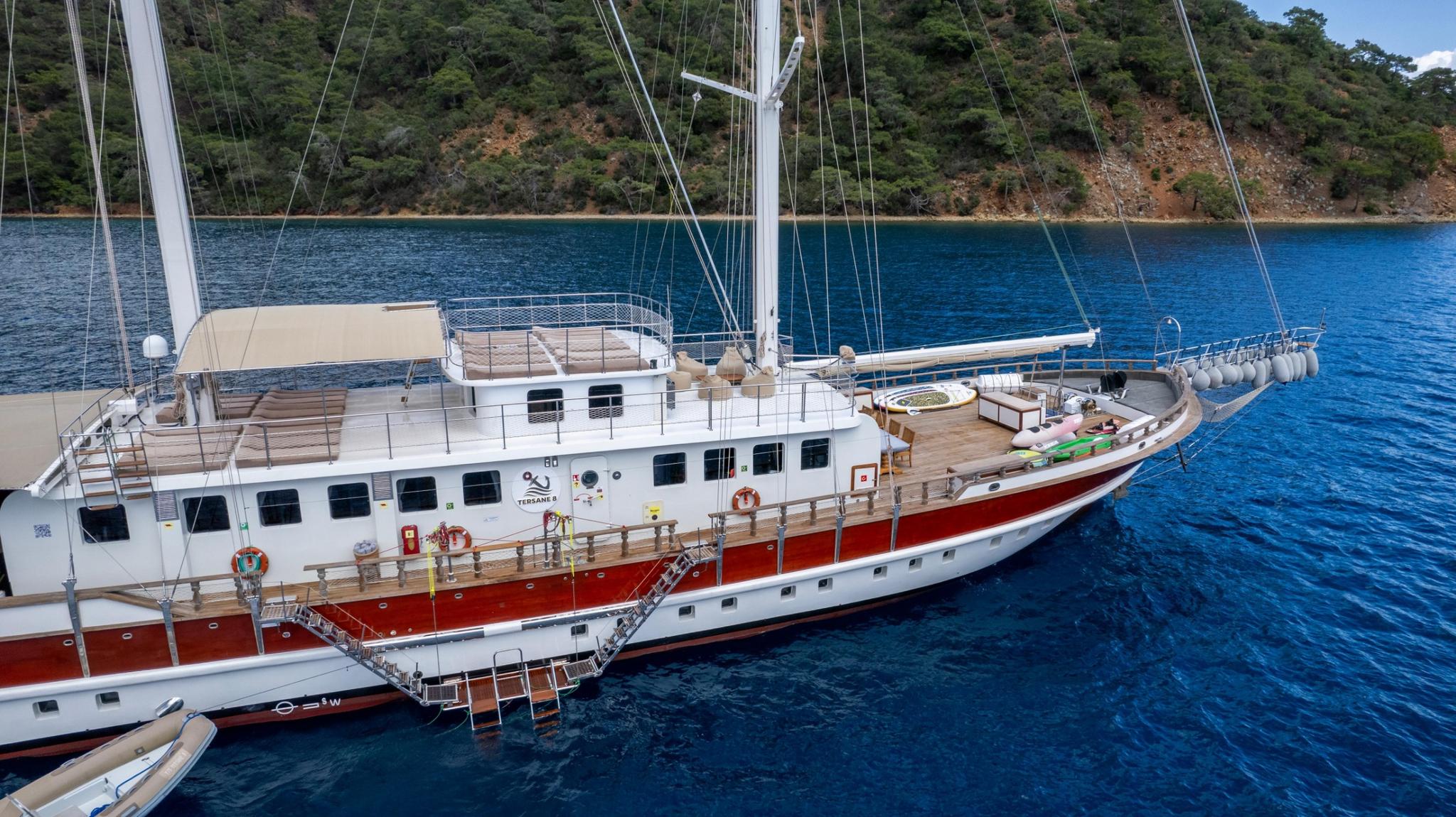 Tersane 8 gulet amenities aerial view in Türkiye