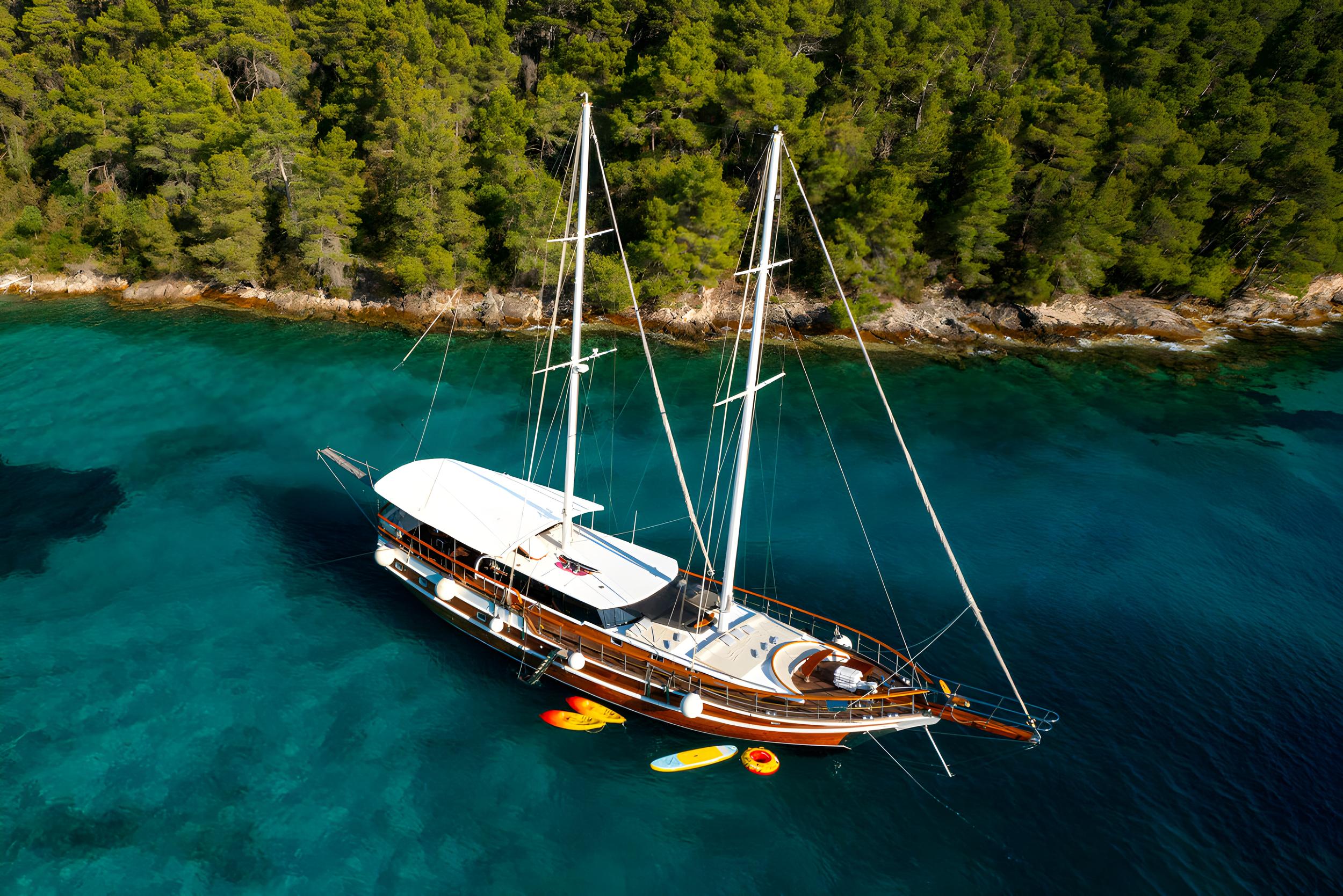 ALLURE gulet aerial view in Croatia