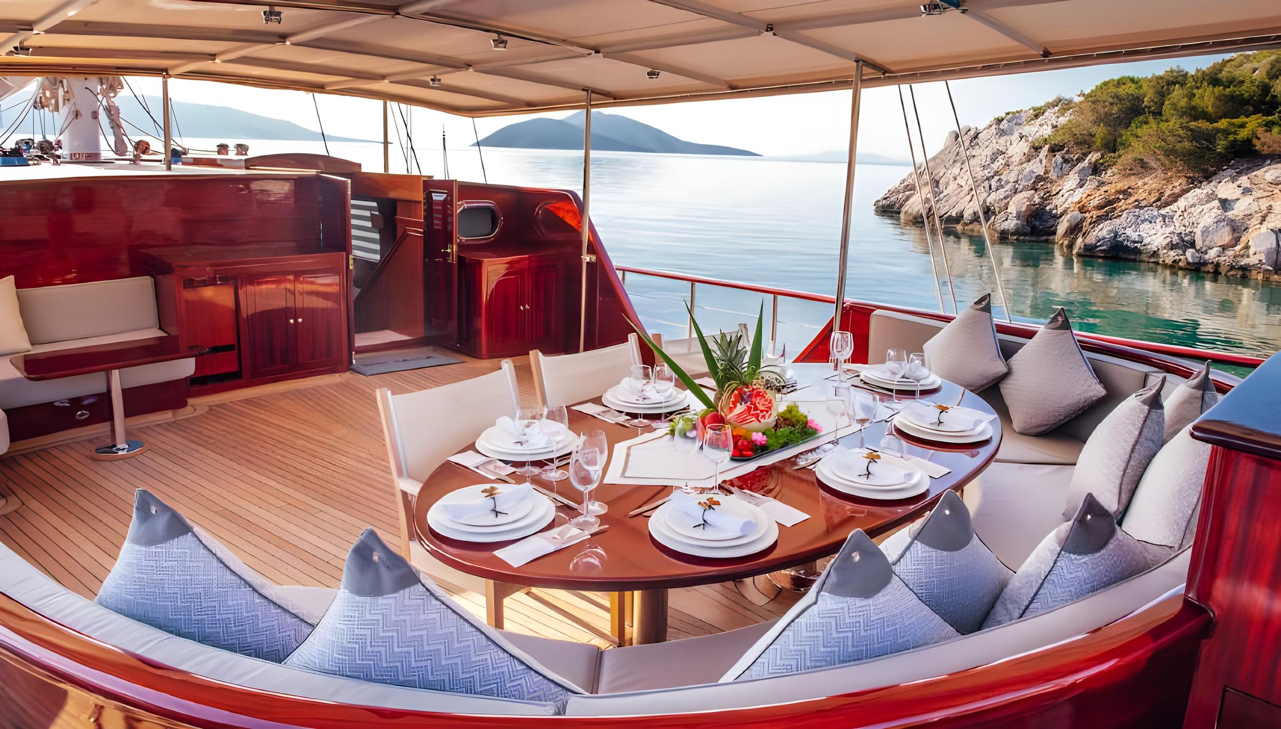 Hic Salta gulet amenities exterior deck in Türkiye