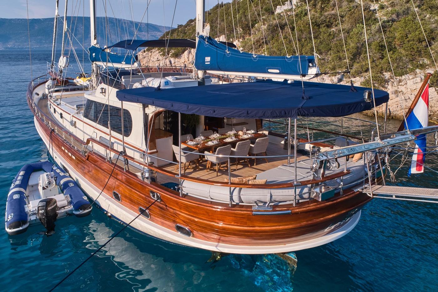 Lotus gulet amenities exterior deck in Croatia