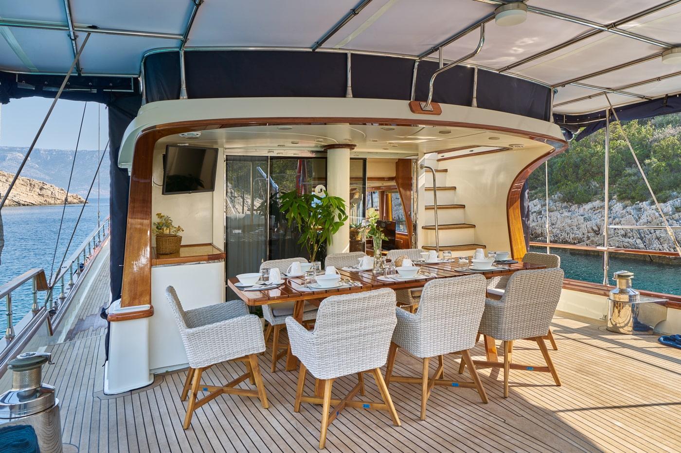 Lotus gulet amenities exterior deck in Croatia