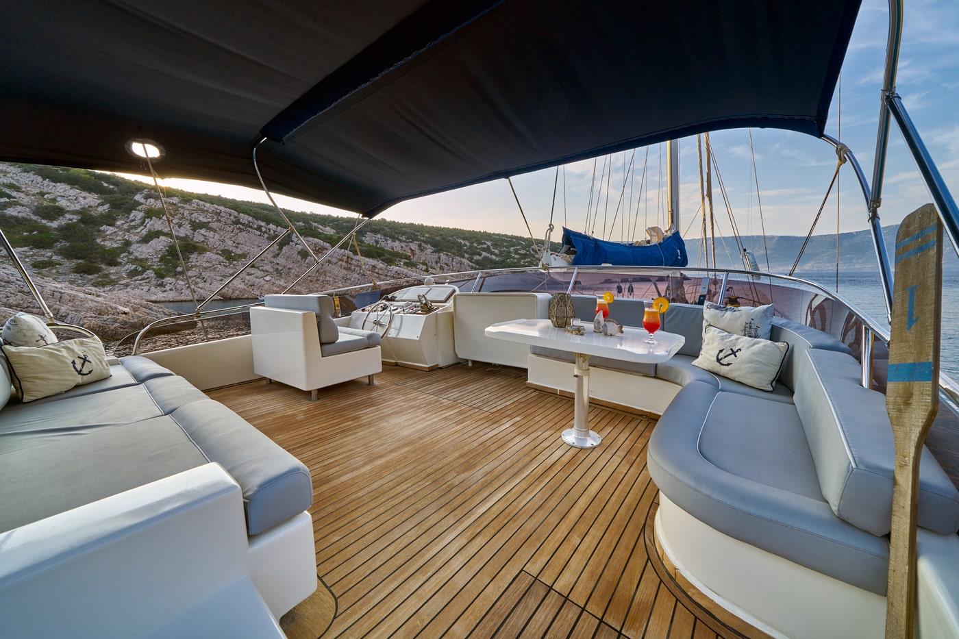 Lotus gulet amenities exterior deck in Croatia