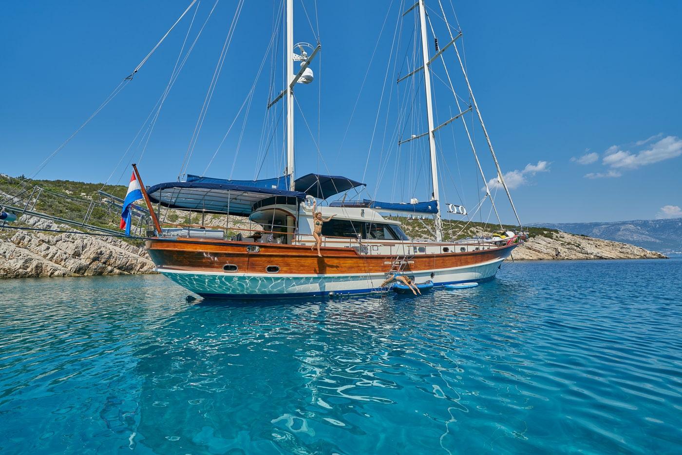 Lotus gulet amenities exterior deck in Croatia