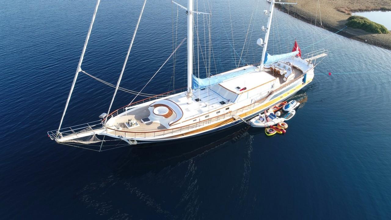 Ece Berrak gulet aerial view in Türkiye