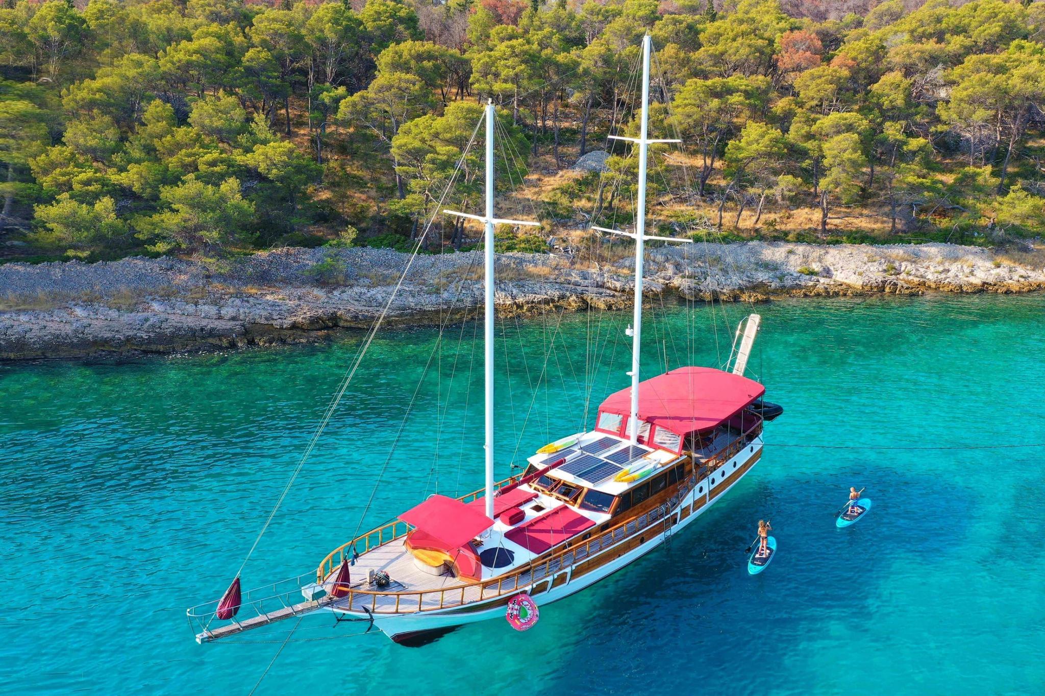Tango gulet amenities aerial view in Croatia