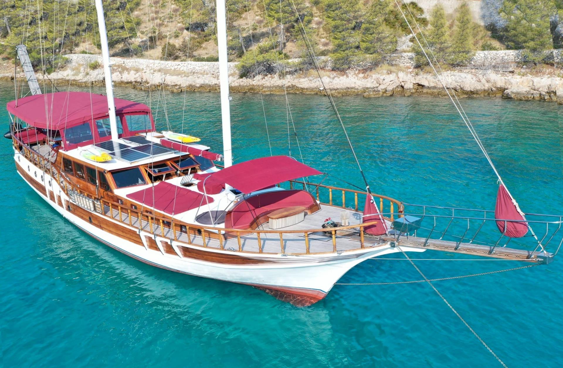 Tango gulet amenities aerial view in Croatia
