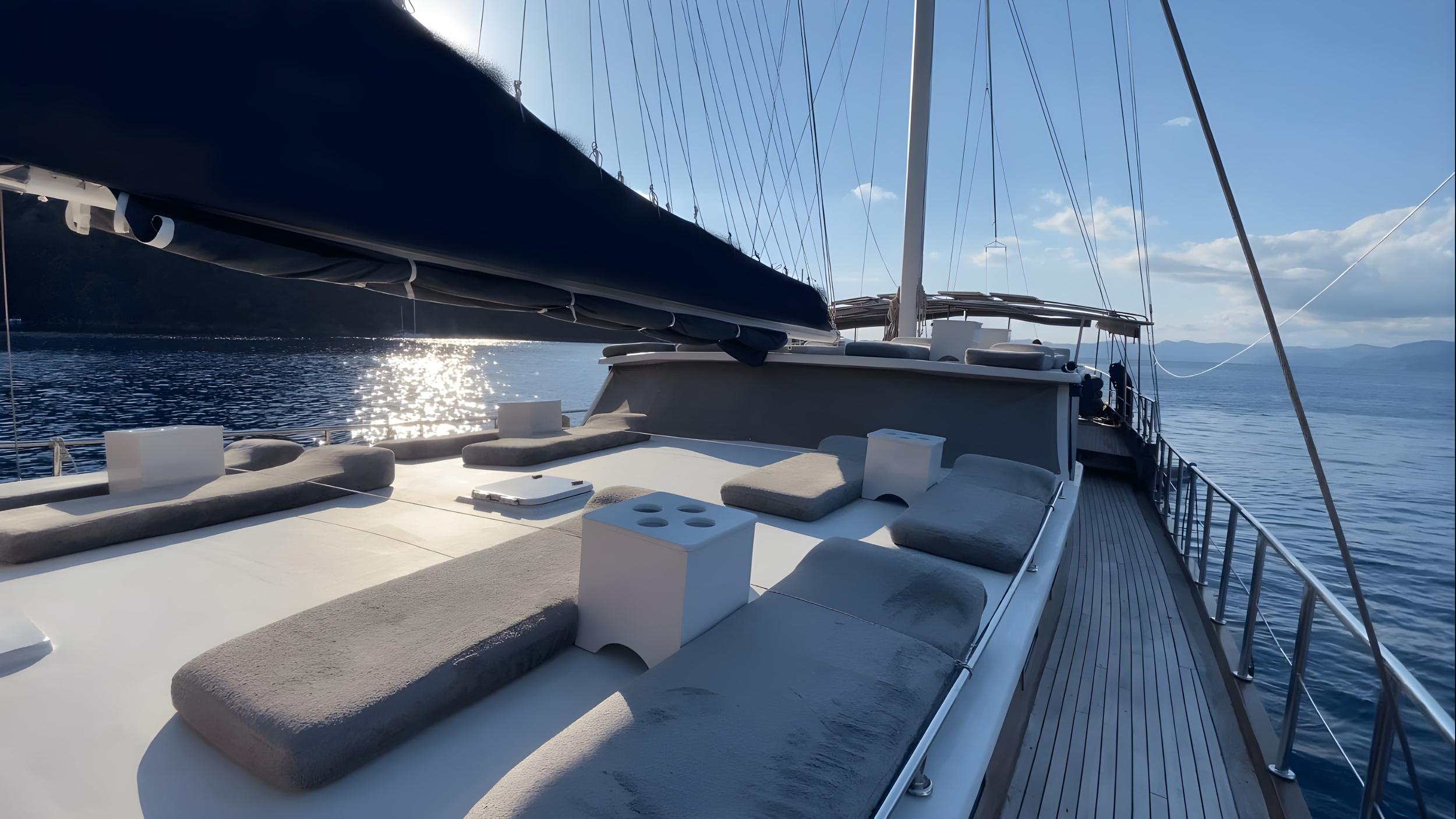 Aria gulet amenities exterior deck in Türkiye
