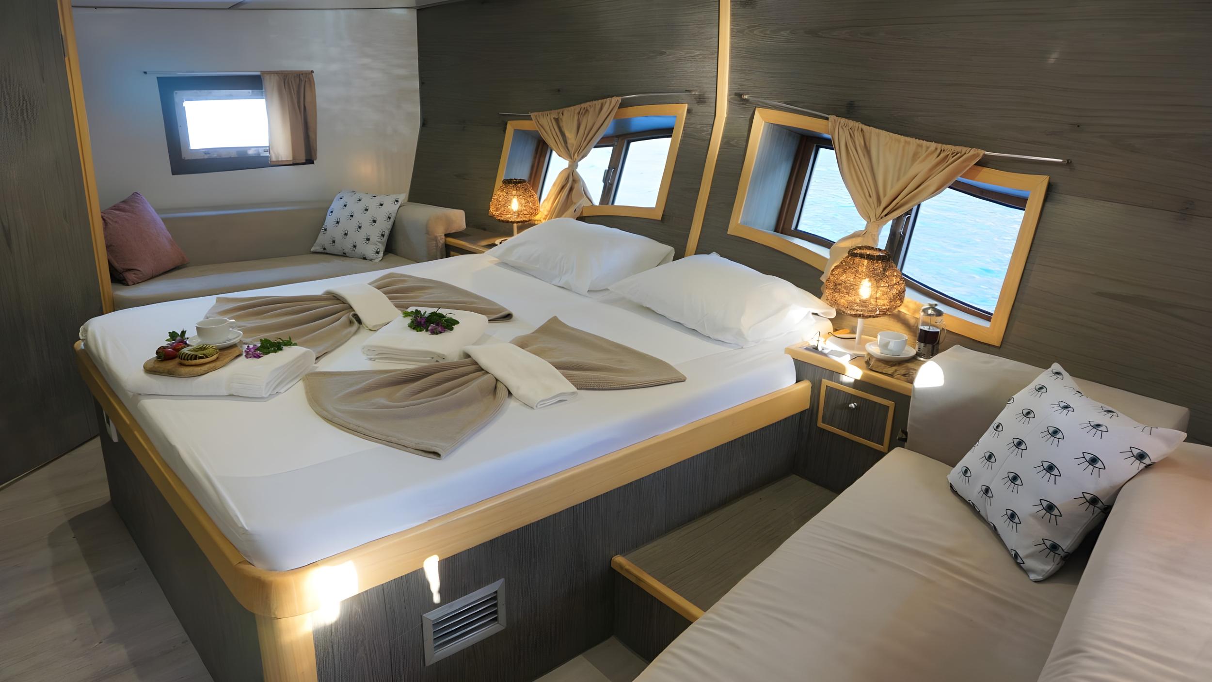 Aria gulet accommodation interior cabin in Türkiye