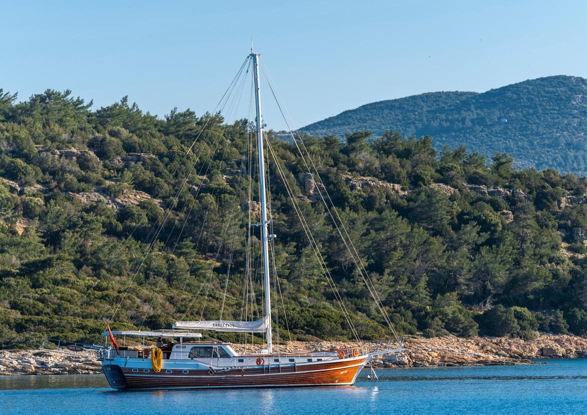 Eagle Eyes gulet amenities aerial view in Türkiye