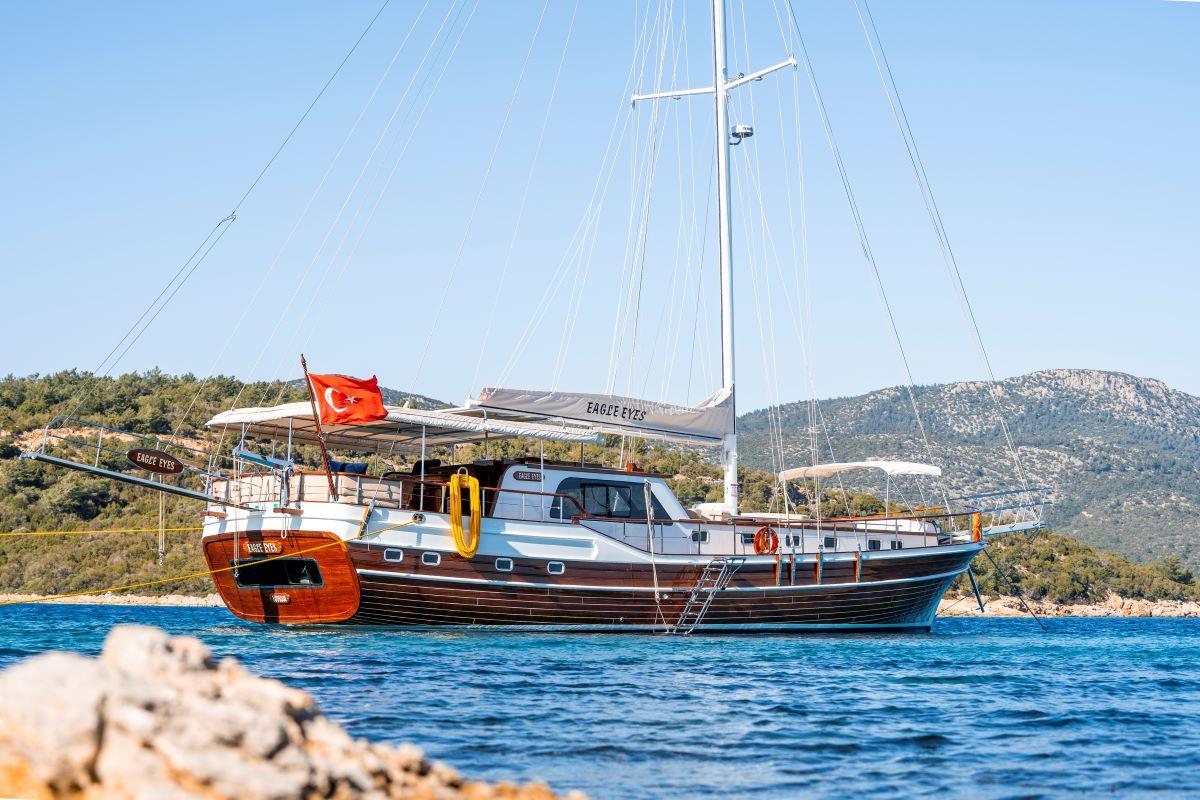 Eagle Eyes gulet amenities aerial view in Türkiye