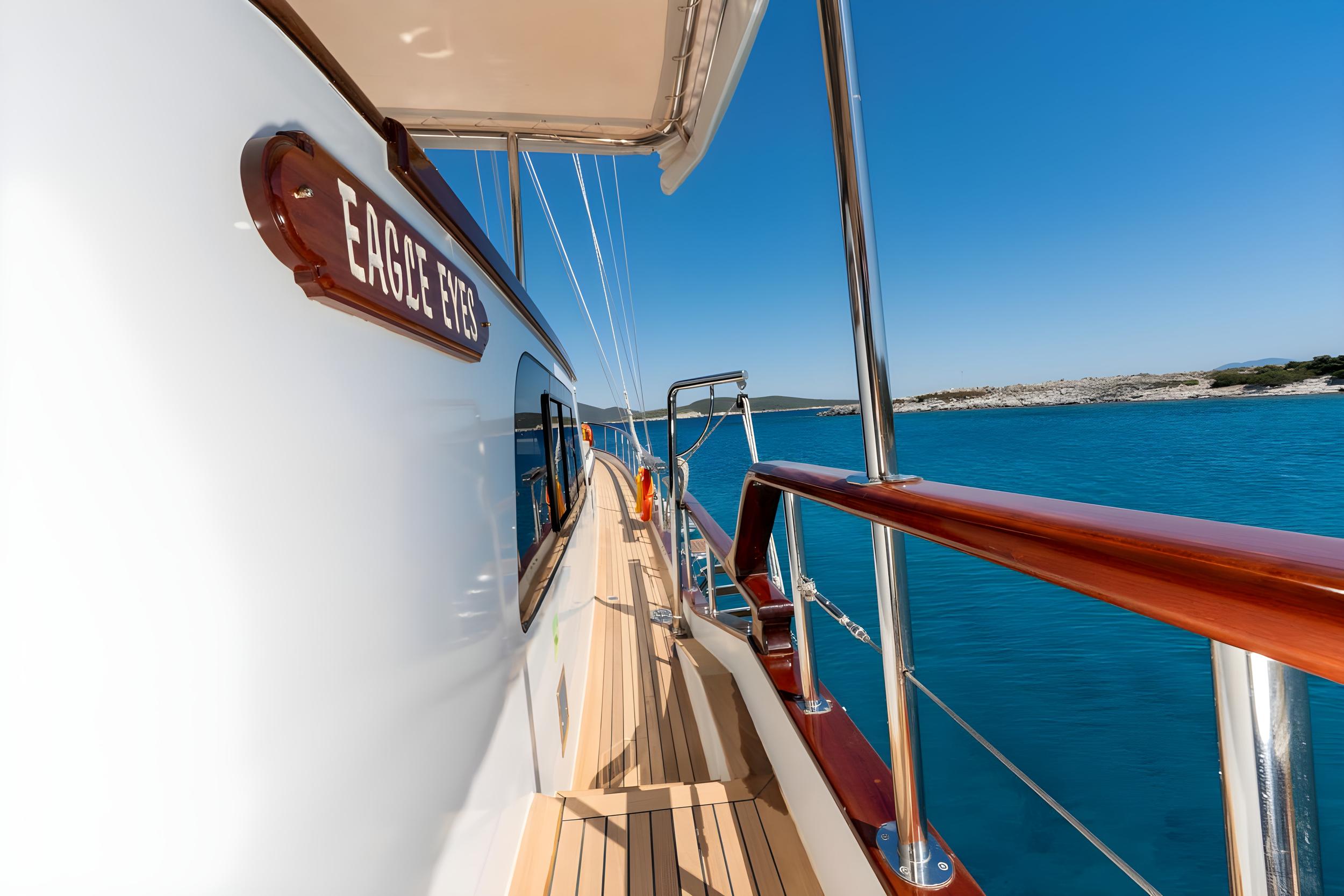 Eagle Eyes gulet amenities exterior deck in Türkiye