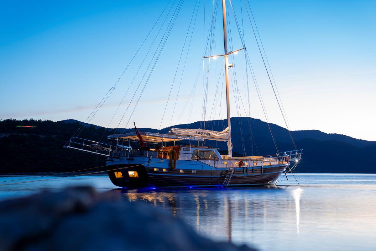 Eagle Eyes gulet amenities aerial view in Türkiye