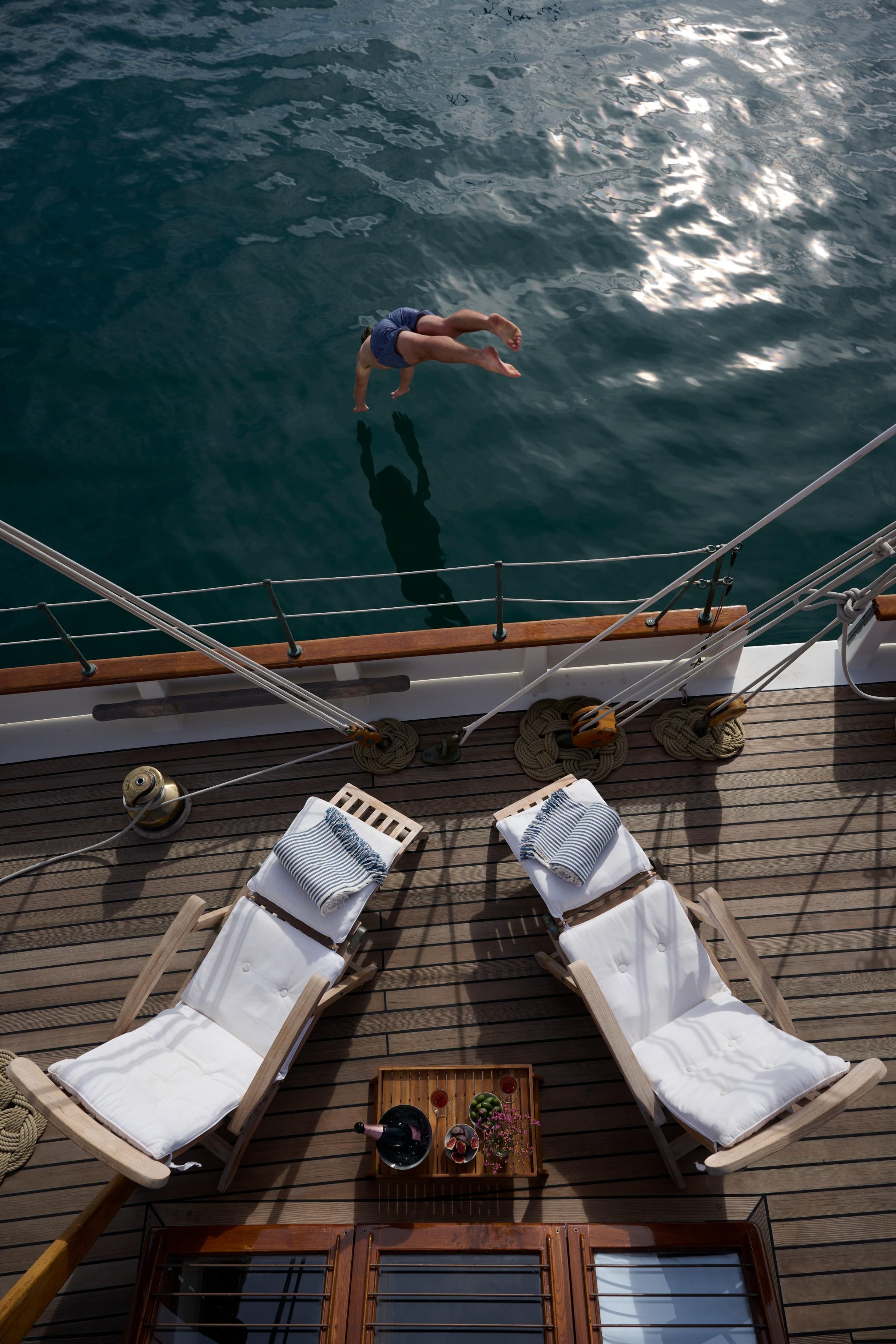 Black Swan gulet exterior deck in France