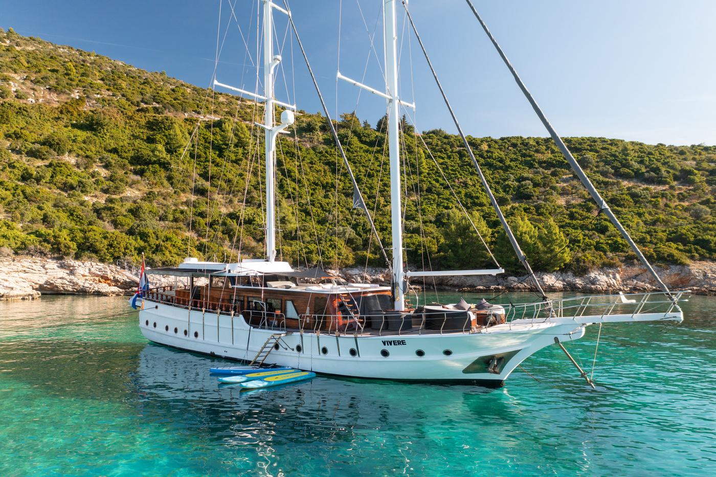 Vivere gulet amenities aerial view in Croatia