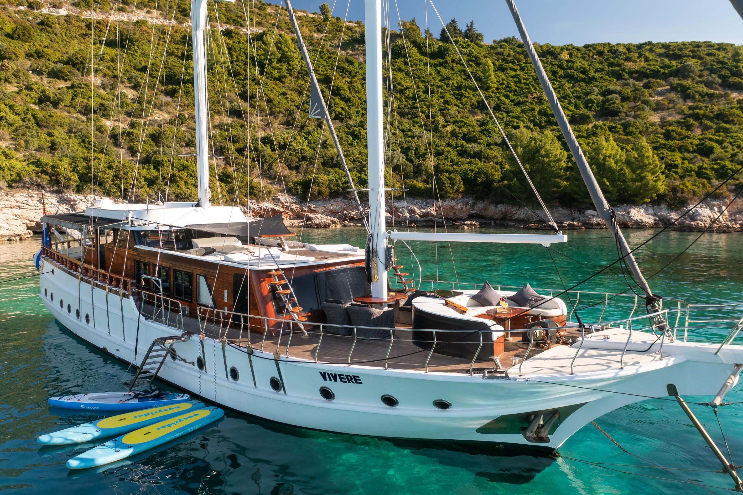Vivere gulet amenities aerial view in Croatia