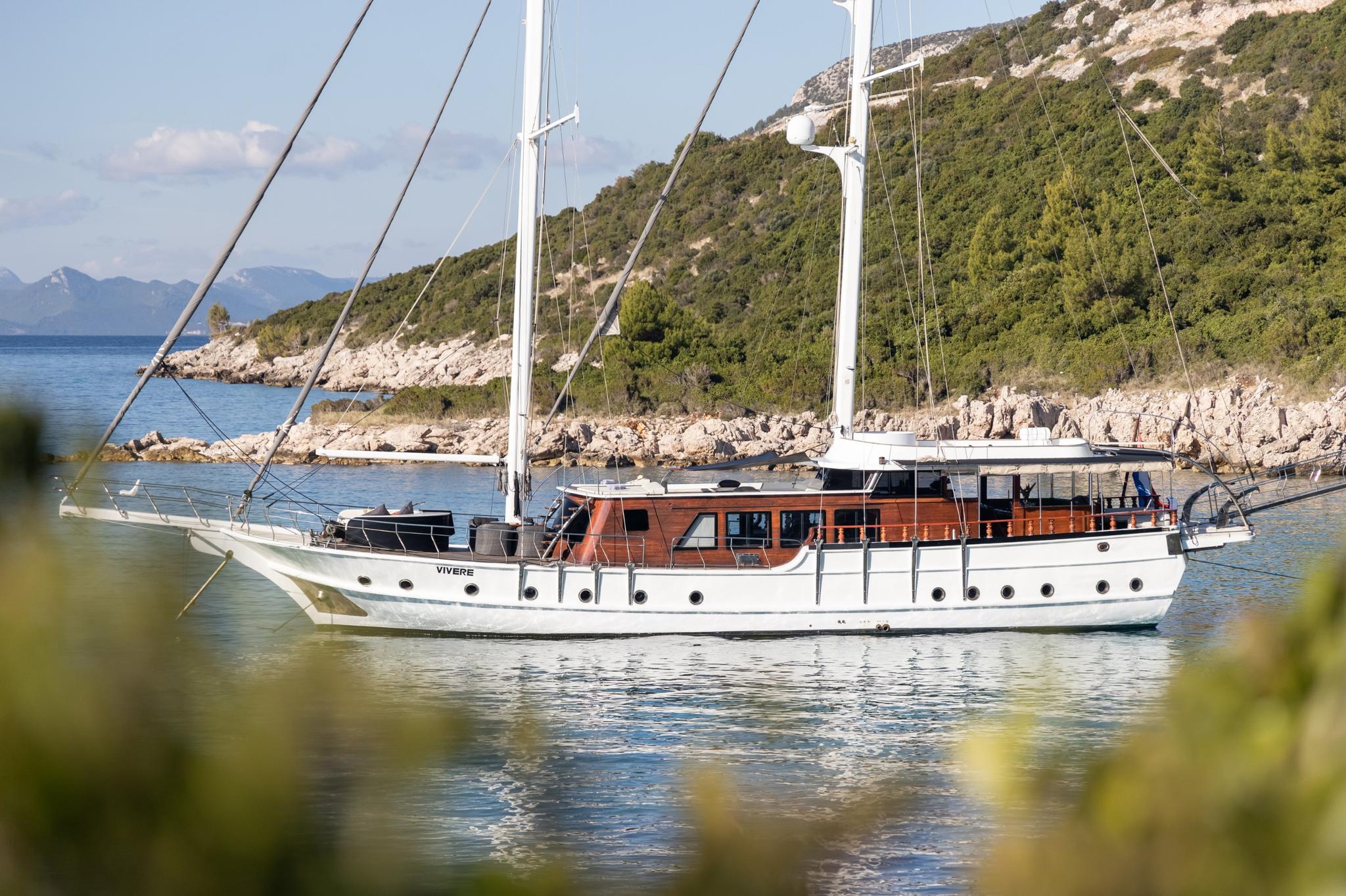 Vivere gulet amenities aerial view in Croatia