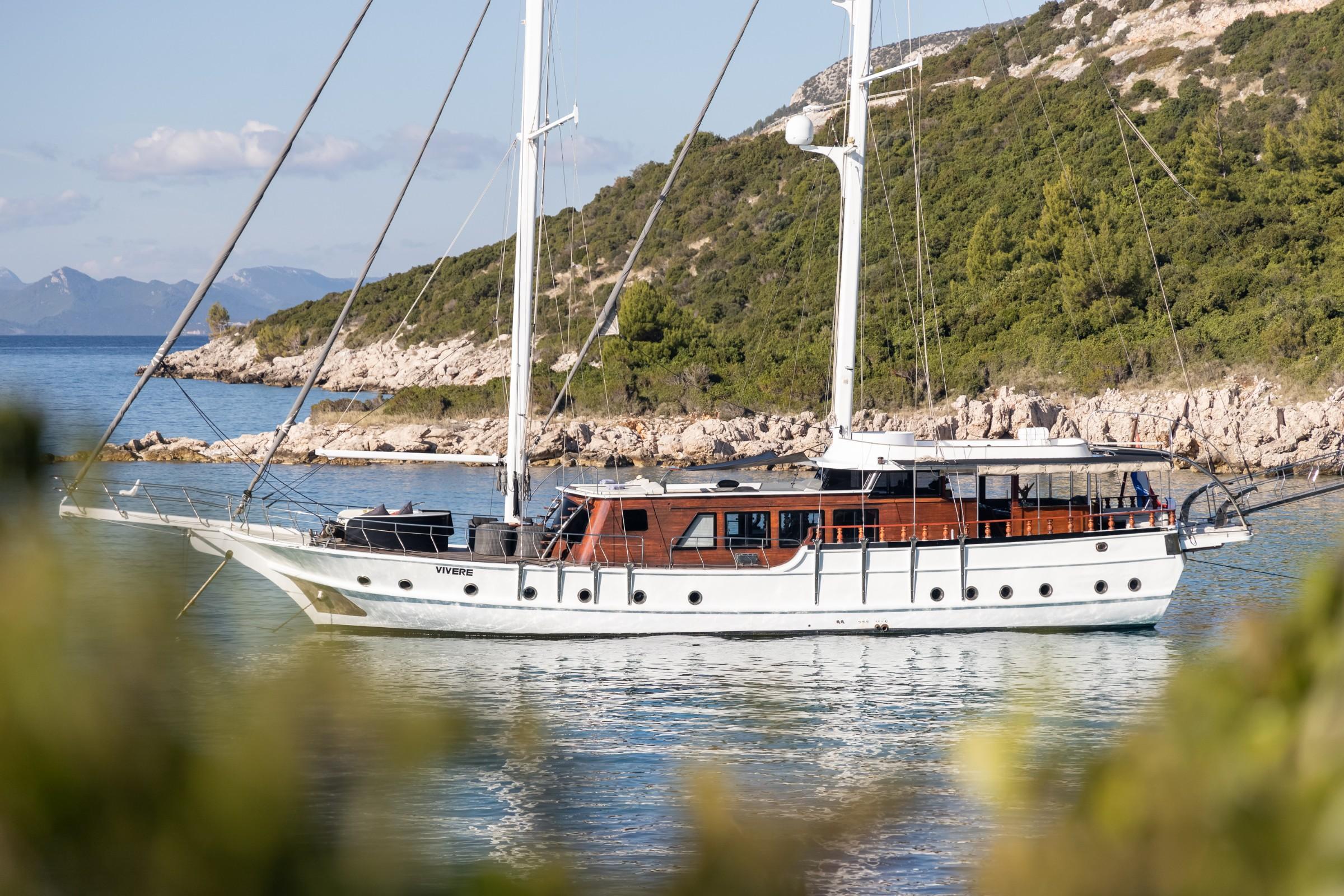 Vivere gulet amenities aerial view in Croatia