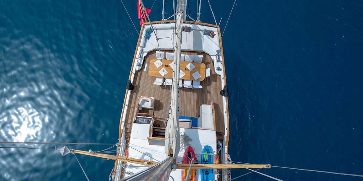 La Reine gulet aerial view in Greece