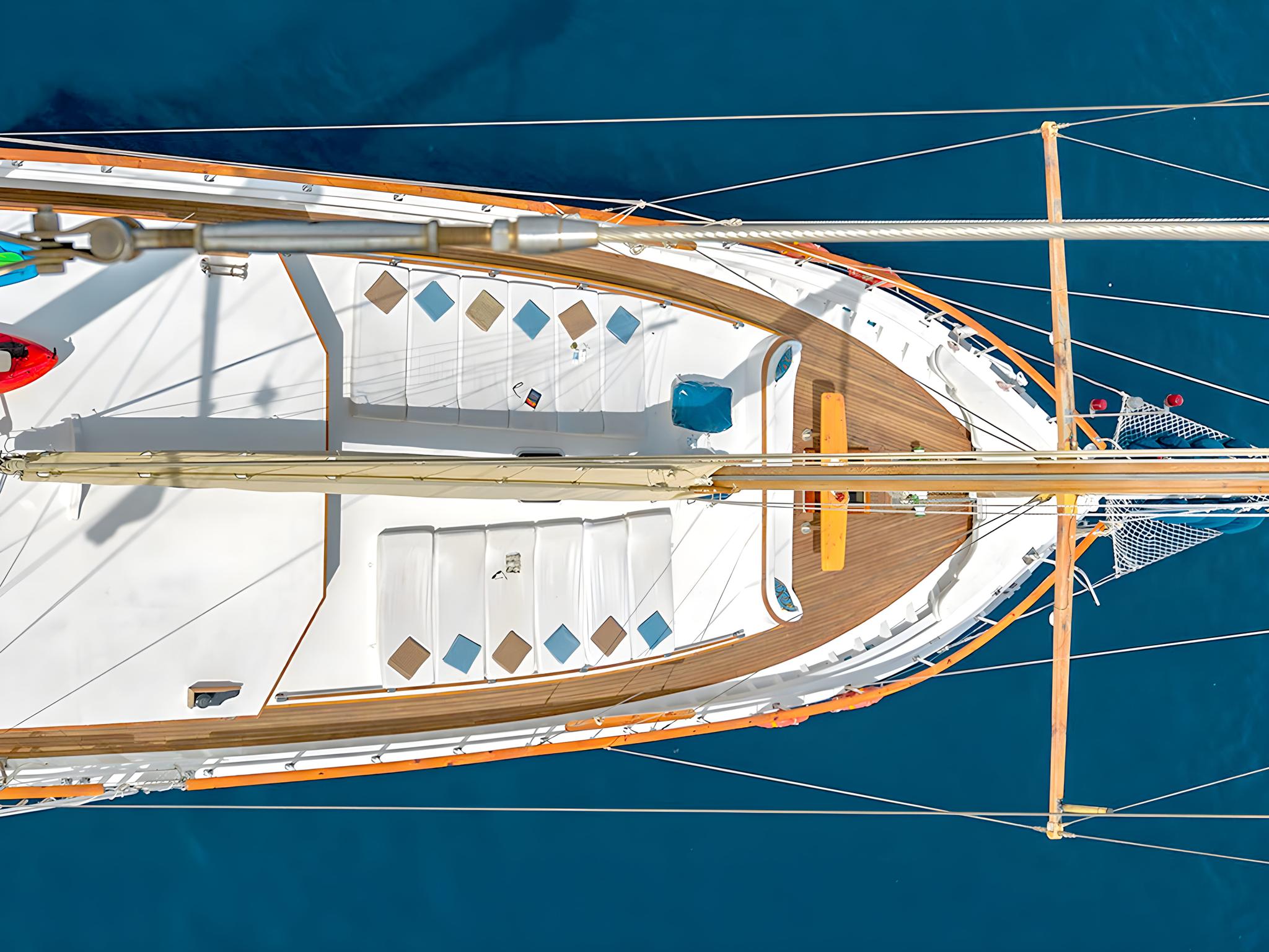 La Reine gulet aerial view in Greece