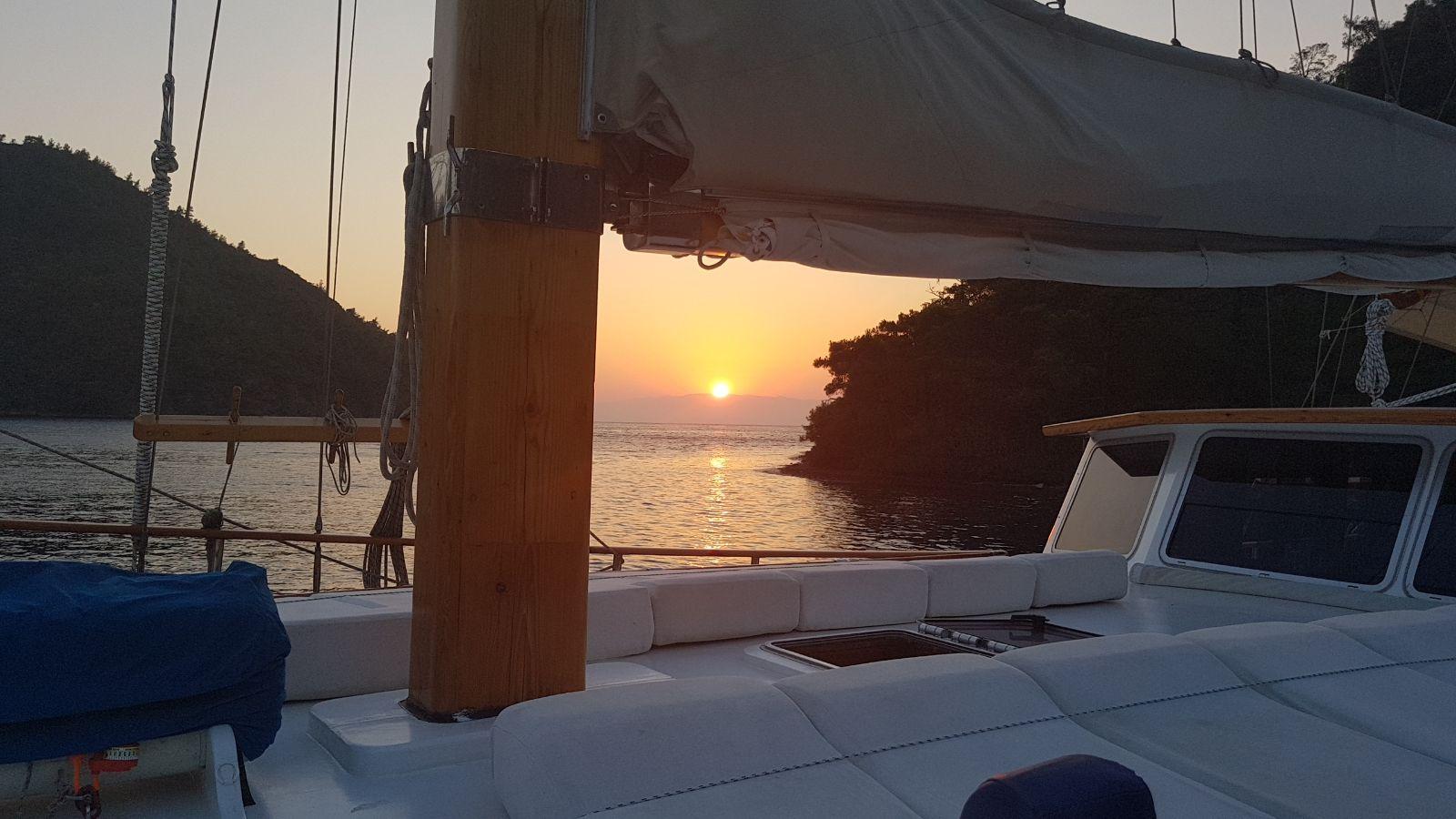 La Reine gulet amenities exterior deck in Greece