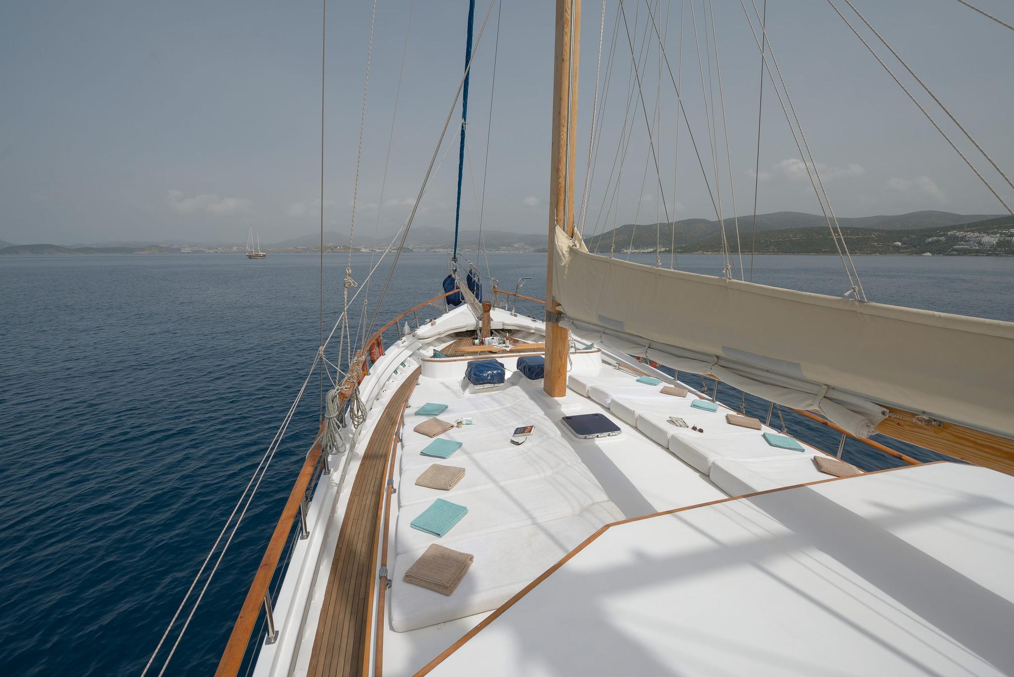 La Reine gulet amenities exterior deck in Greece