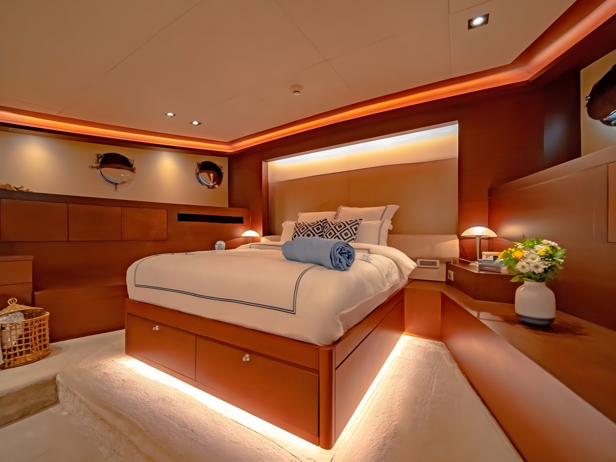 Double Eagle gulet accommodation interior cabin in Türkiye