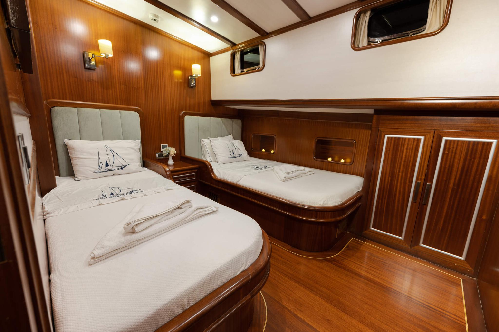 Estrella De Mar gulet accommodation interior cabin in Türkiye