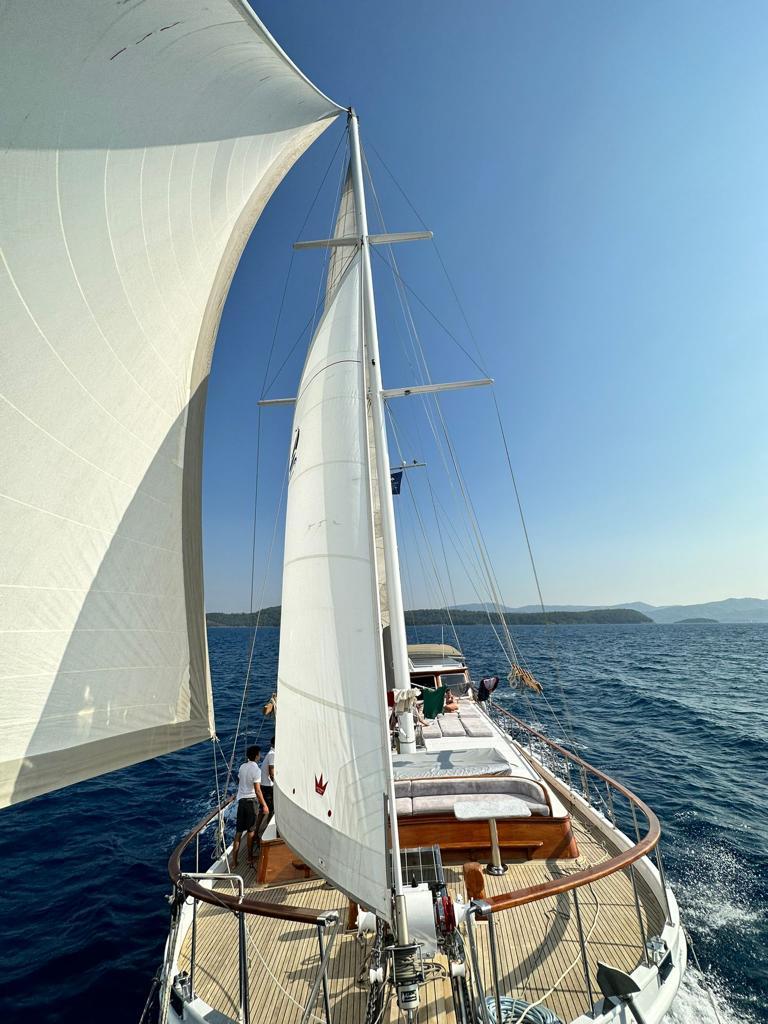 Ya Selam gulet amenities aerial view in Türkiye