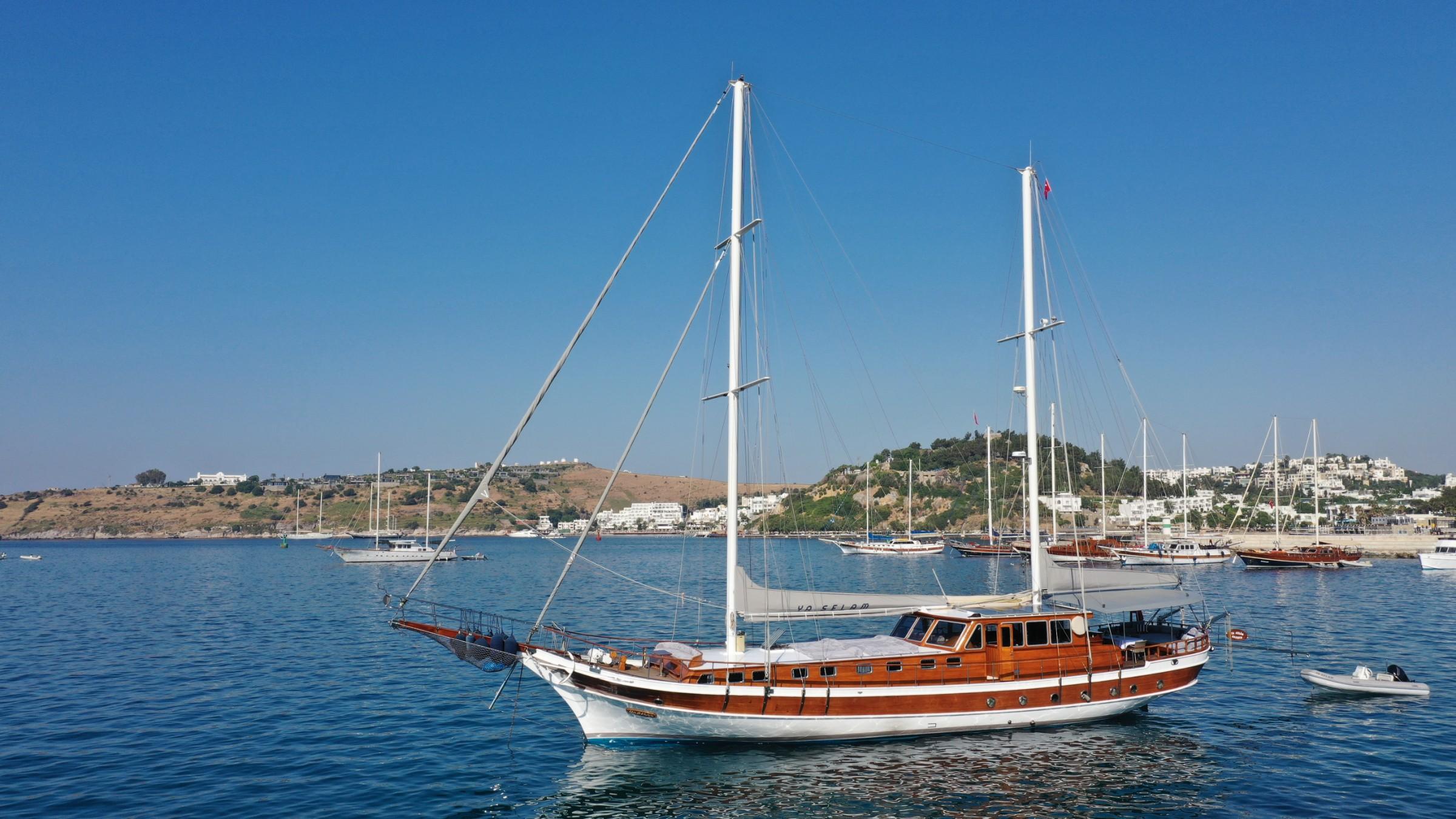 Ya Selam gulet amenities aerial view in Türkiye