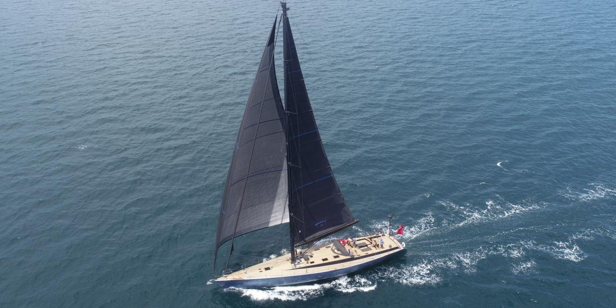 WALLY ONE gulet aerial view in France