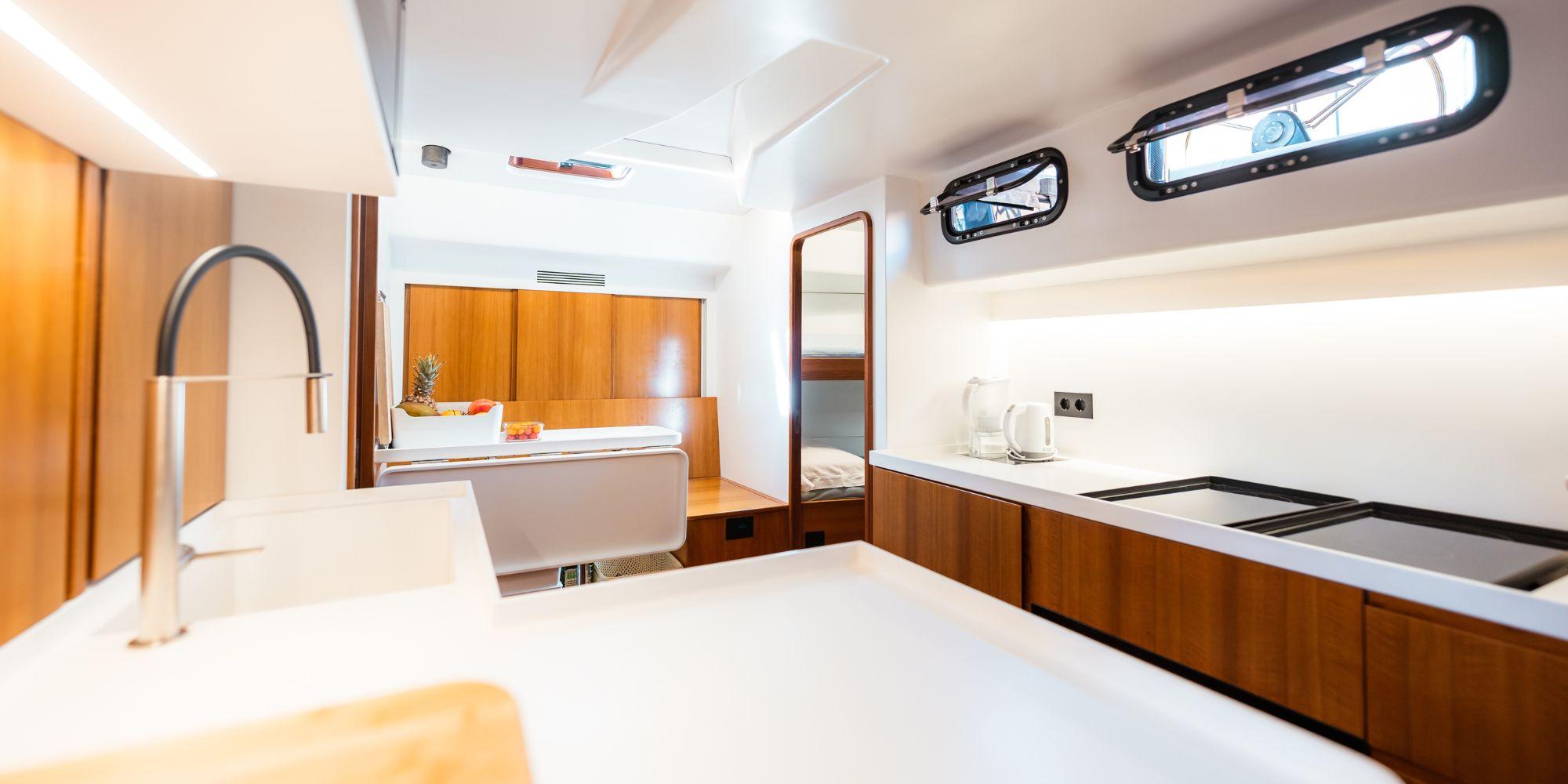 WALLY ONE gulet accommodation interior cabin in France