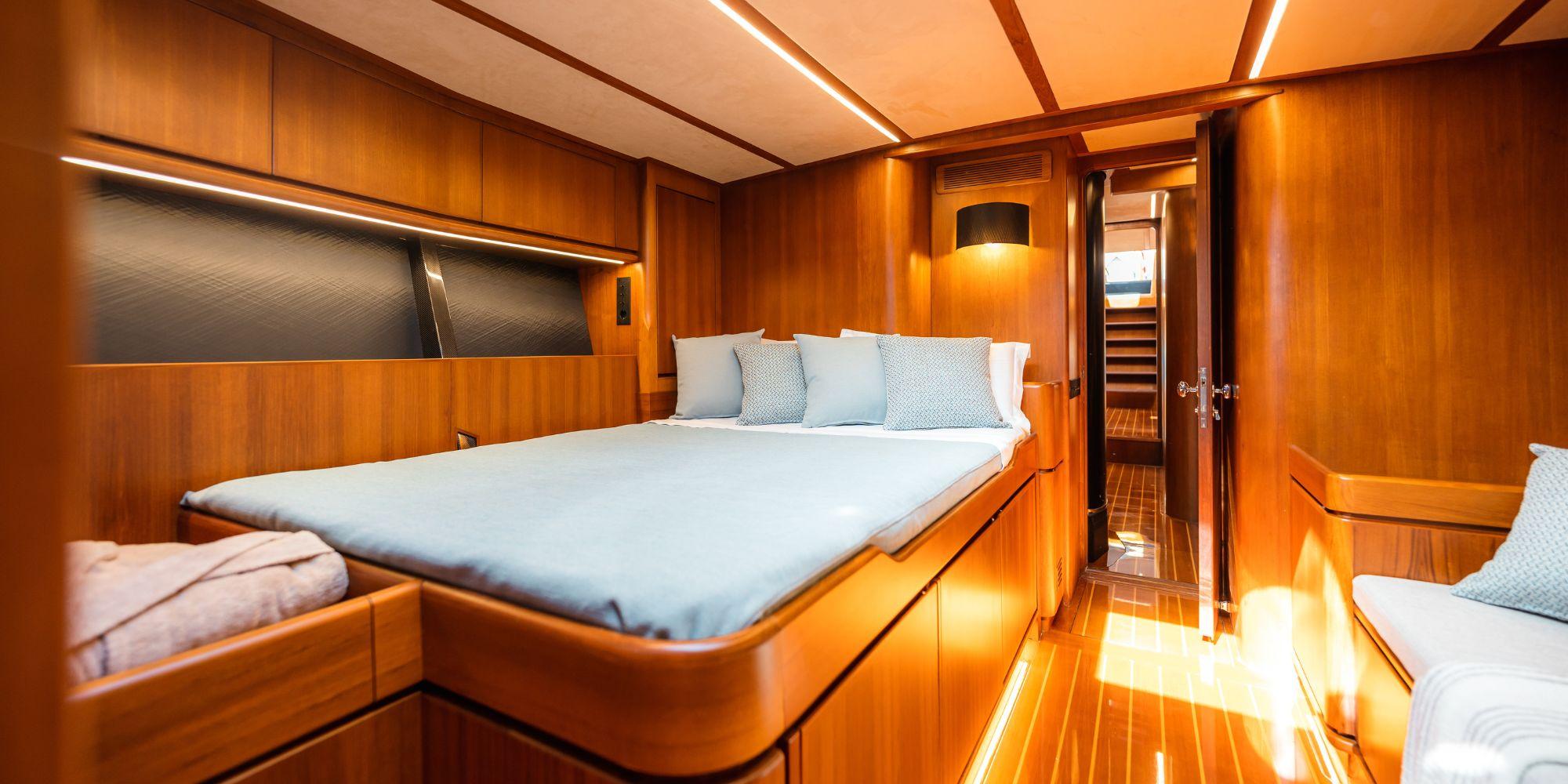 WALLY ONE gulet accommodation interior cabin in France