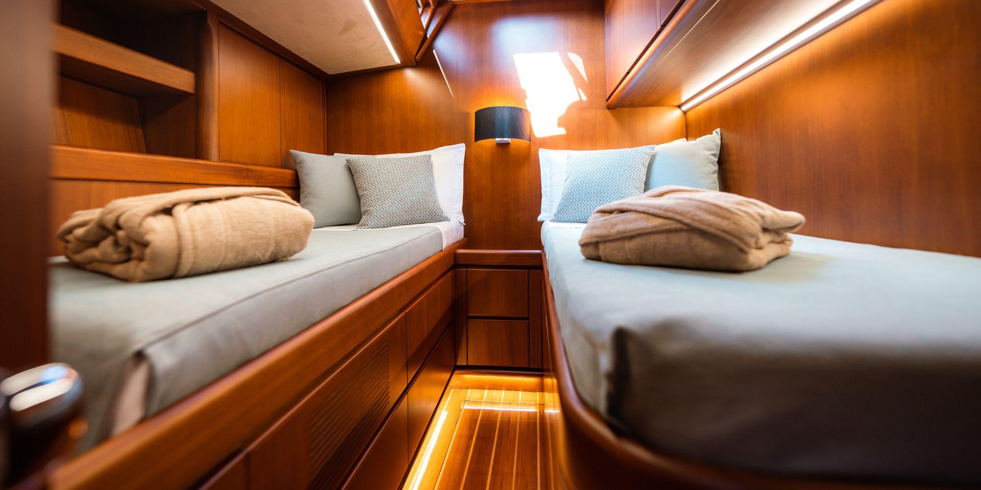 WALLY ONE gulet accommodation interior cabin in France