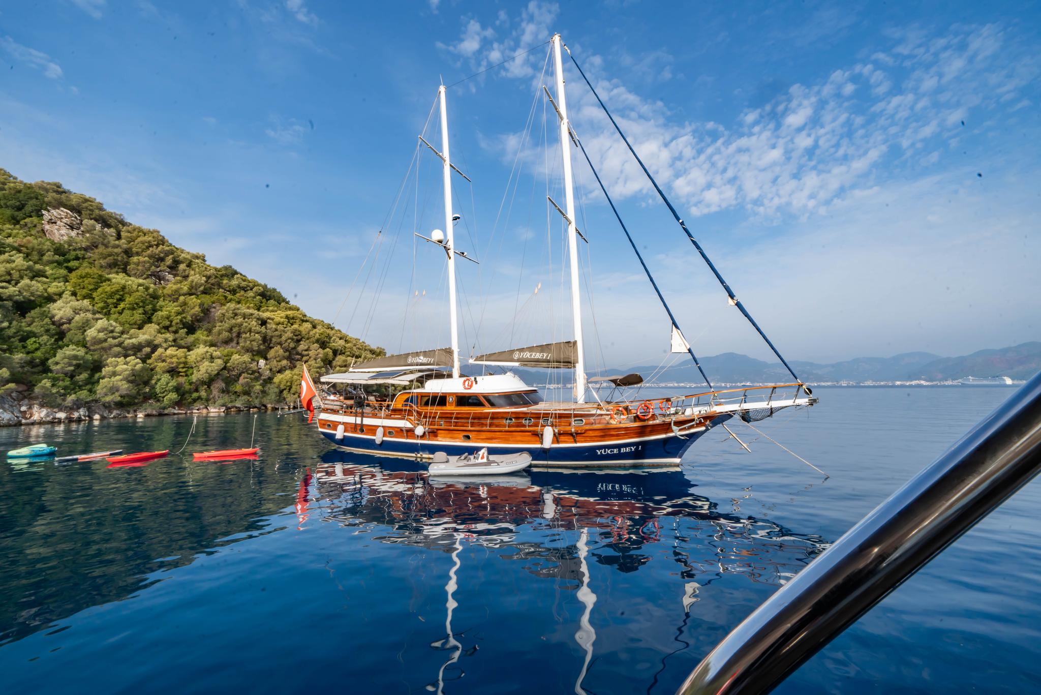 Yuce Bey 1 gulet amenities aerial view in Türkiye