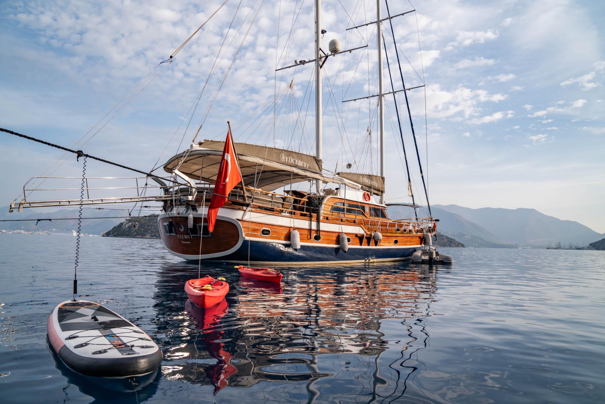 Yuce Bey 1 gulet amenities aerial view in Türkiye