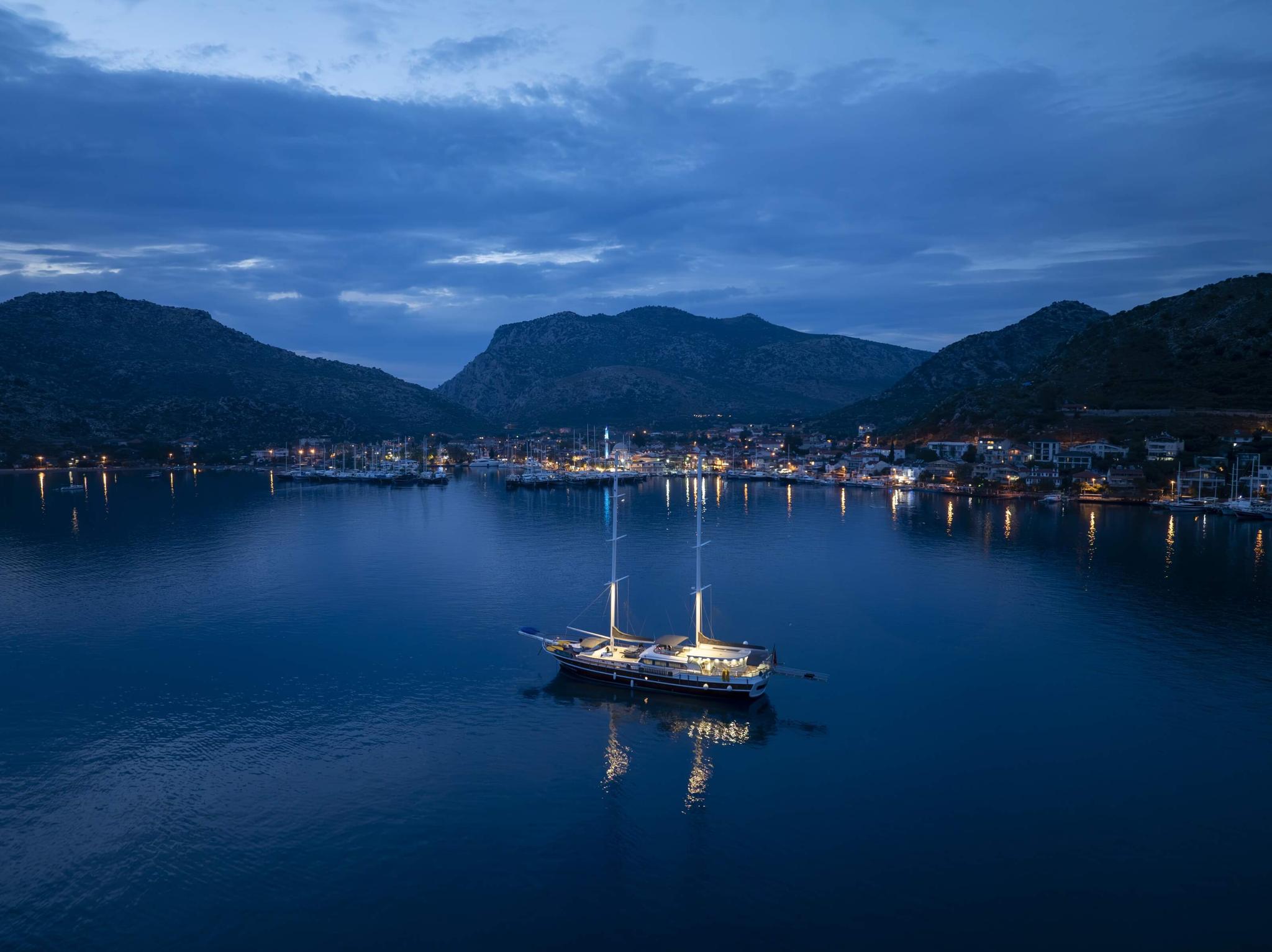 Kaan Ayaz gulet amenities aerial view in Türkiye