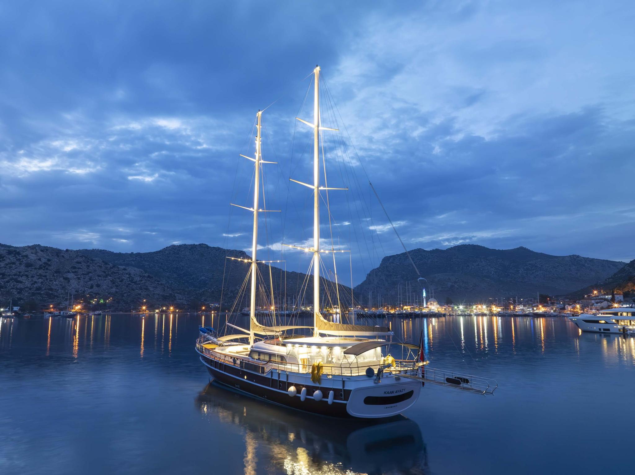 Kaan Ayaz gulet amenities aerial view in Türkiye