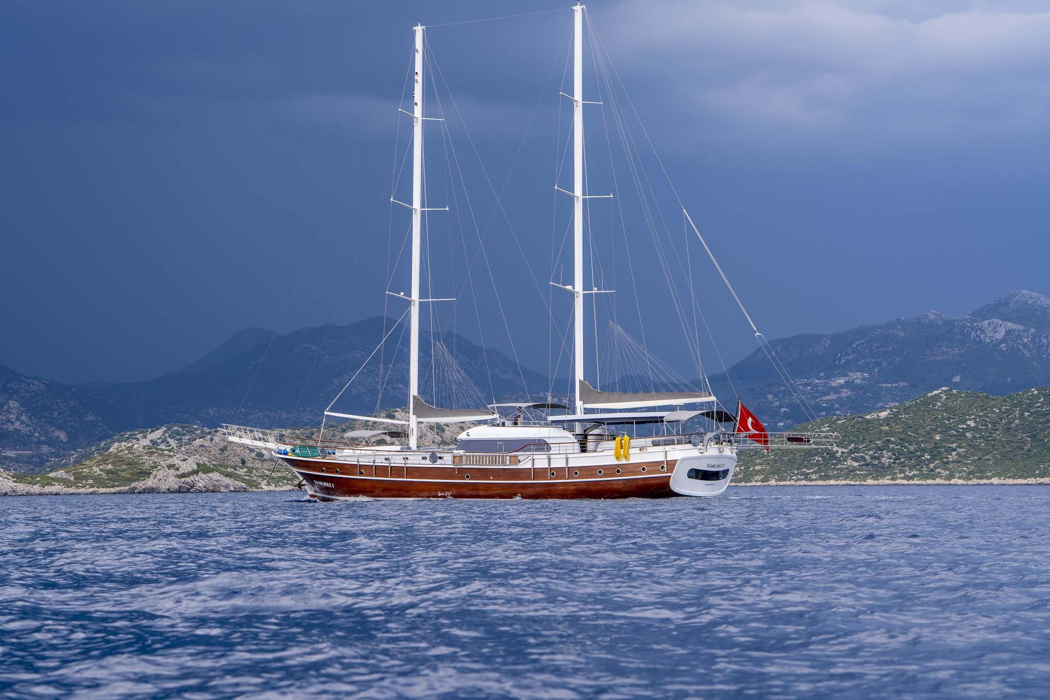 Kaan Ayaz gulet amenities aerial view in Türkiye