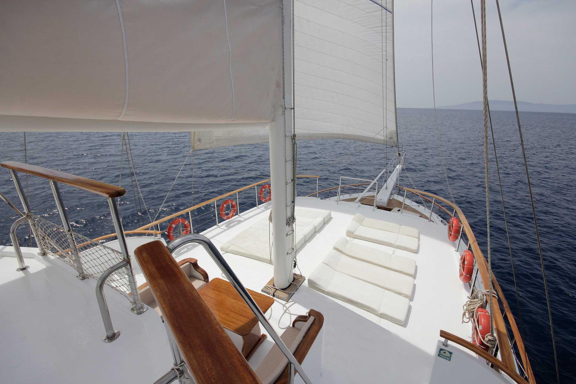 Athena A gulet amenities exterior deck in Greece
